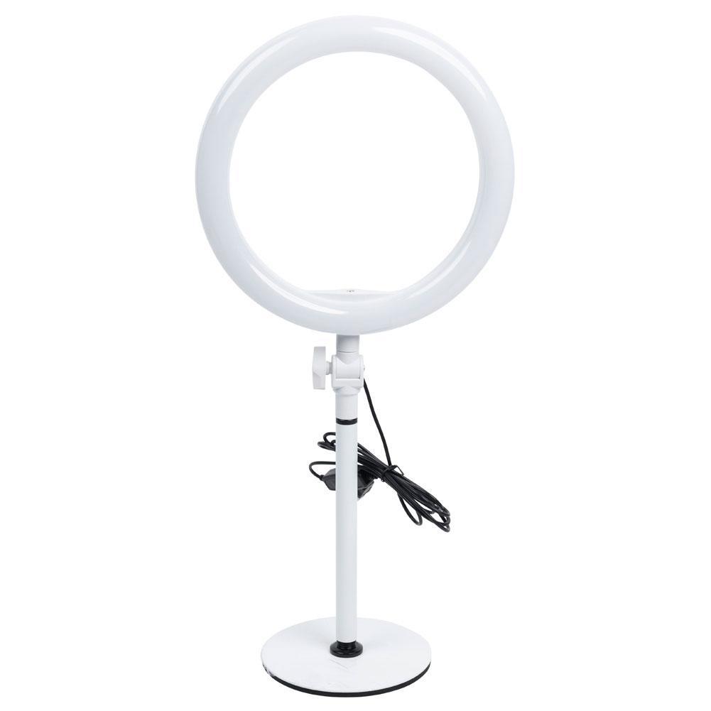 10-Pack White LED Table Ring Lights with Adjustable Brightness - Opaluxe Brand for Photography, Makeup, and Video Streaming