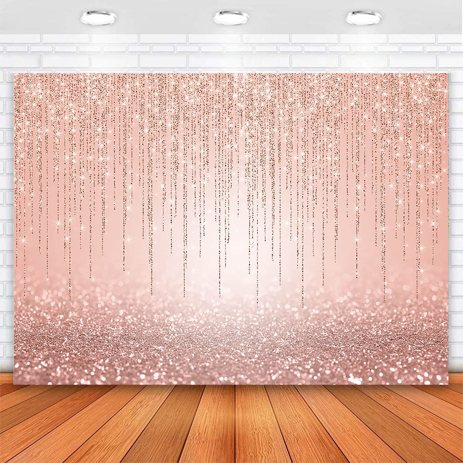Rose Gold Glitter Backdrop - Sweet Pink Birthday Party Background for Women, Girls, Baby Showers & Kids Portraits | Avezano Photo Props | Perfect for Birthday Parties, Baby Showers, Bridal Showers & Photo Booths