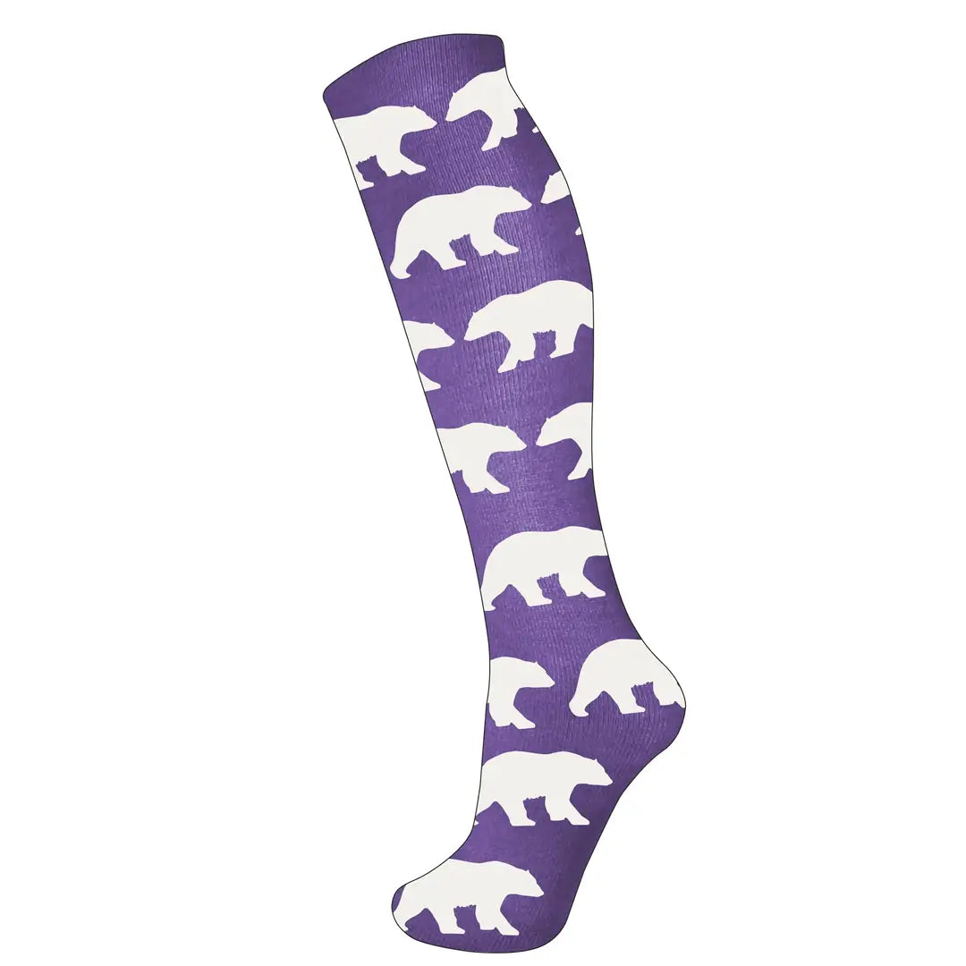 Manbi Polar Bear Patterned Thermal Ski Socks for Women & Men - Warm Winter Hiking Socks for Skiing, Snowboarding & Outdoor Activities
