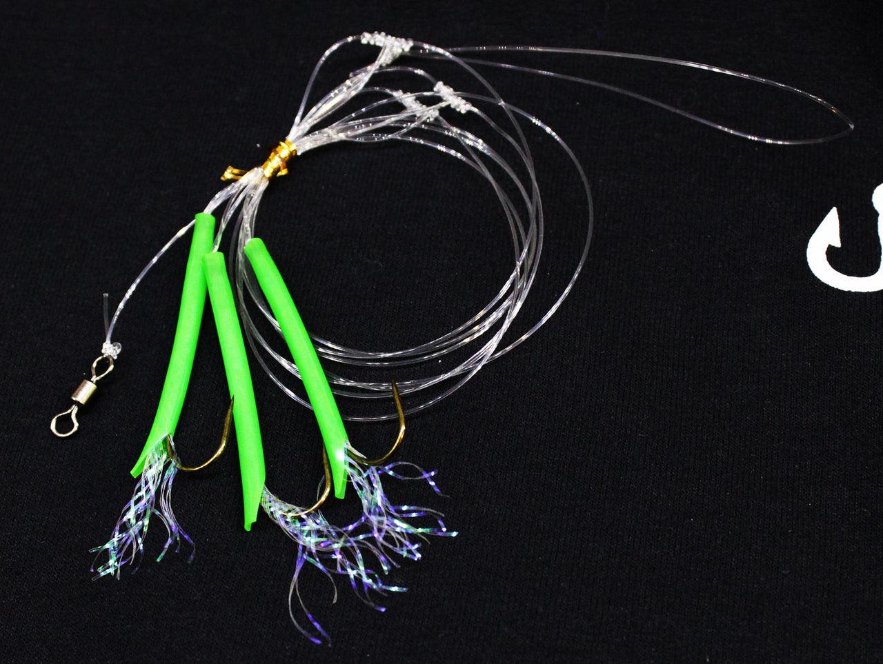 Jigging World 3 Hook Mackerel Rigs - Premium Saltwater Fishing Rig for Trolling & Casting | Perfect for Mackerel, Bluefish & Striped Bass | Ideal for Offshore & Inshore Fishing Trips