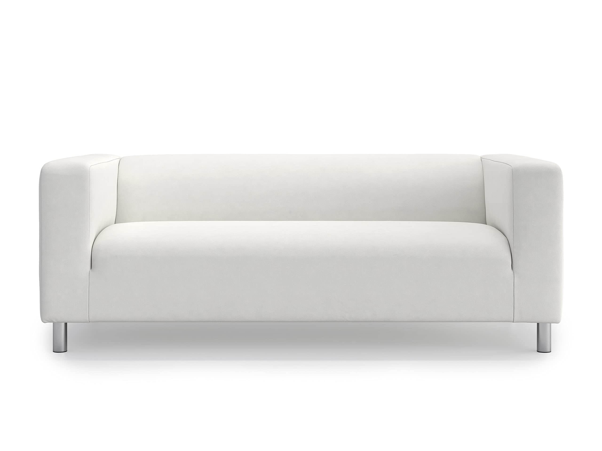 Klippan Loveseat Slipcover for IKEA 2-Seater Sofa - Cotton White Replacement Cover | Perfect for Home Decor, Living Room Upgrade & Furniture Protection