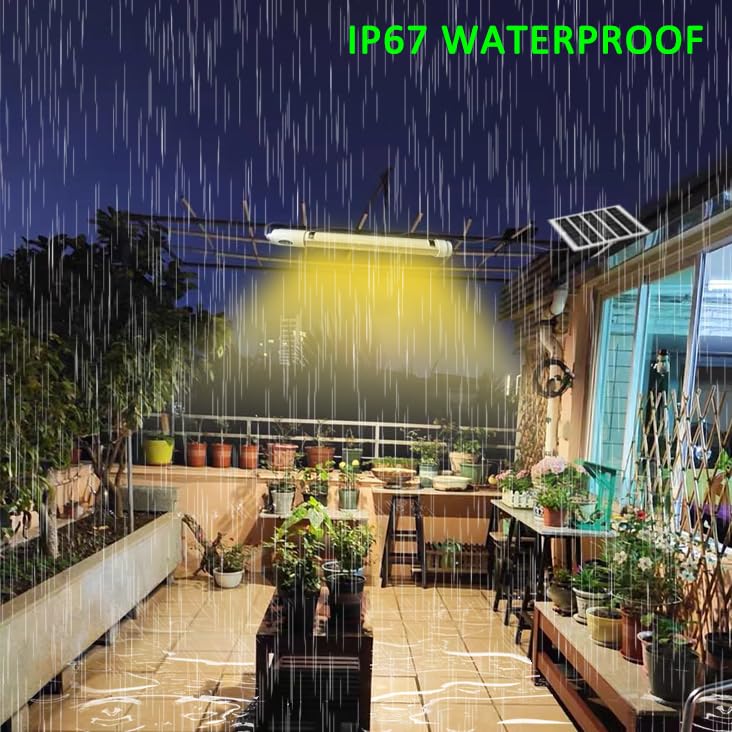 Bright Solar Powered Grow Light with Batteries - Full Spectrum LED Plant Lamp for Indoor/Outdoor Greenhouse - Auto On/Off, Waterproof, Hanging - Perfect for Seedlings, Flowers, Vegetables (Upgraded) - Ideal for Home Gardening, Hydroponics & Greenhouse Cultivation