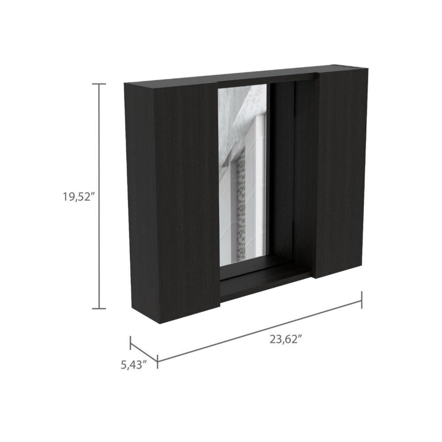 Black Garnet Medicine Cabinet with Mirror - 6 Adjustable Inner Shelves & External Shelf for Bathroom Storage | Perfect for Bathroom, Bedroom & Vanity Organization