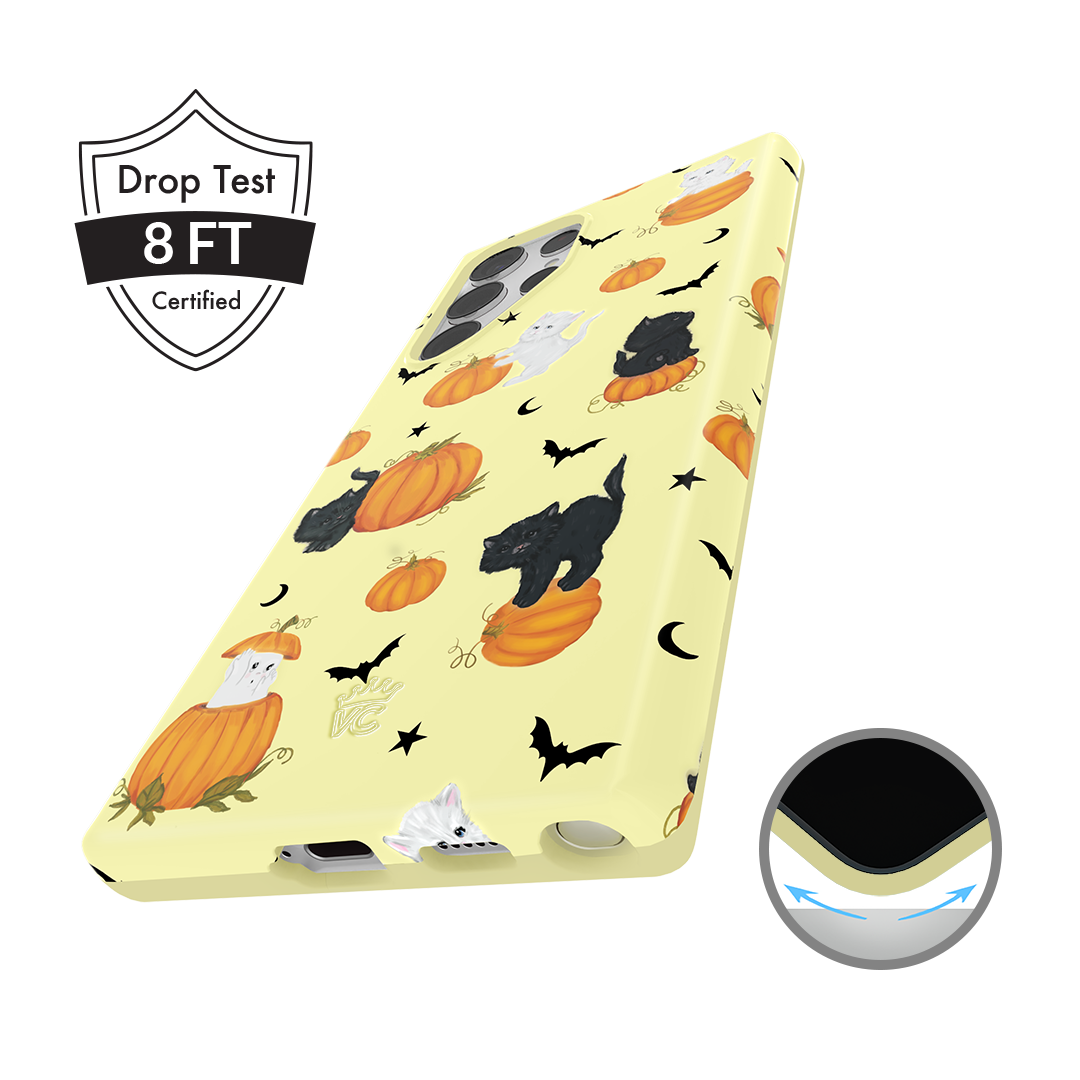 Purrfect Pumpkins Samsung Phone Case - Cute Cat & Pumpkin Design - Durable Protective Cover for Samsung Galaxy [Model] - Perfect for Fall, Halloween, and Everyday Use