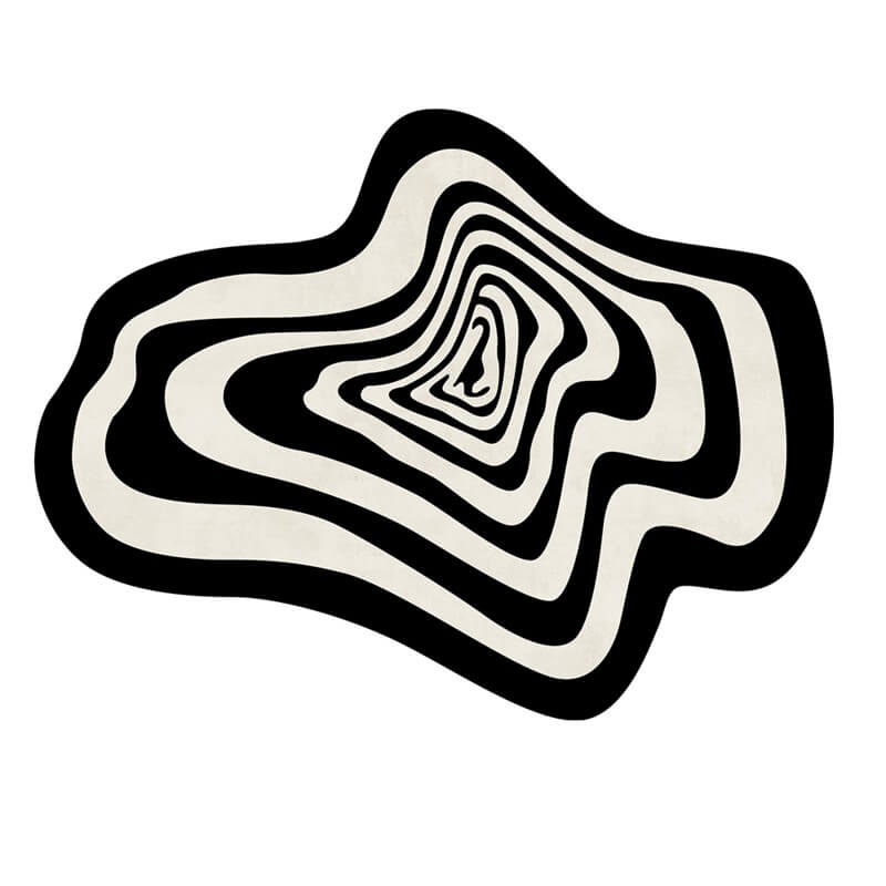 Hypno Blob Accent Rug - Modern Psychedelic Design Non-Slip Floor Mat for Living Room, Bedroom & Dorm Decor