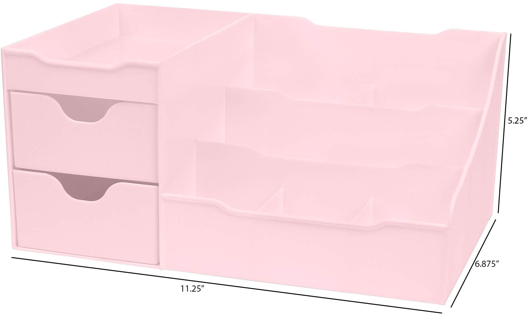Pink Cosmetic Storage Organizer for Makeup, Jewelry & Hair Accessories - Vanity, Bathroom & Dresser Organizer - Perfect for Beauty Lovers & Clutter-Free Space