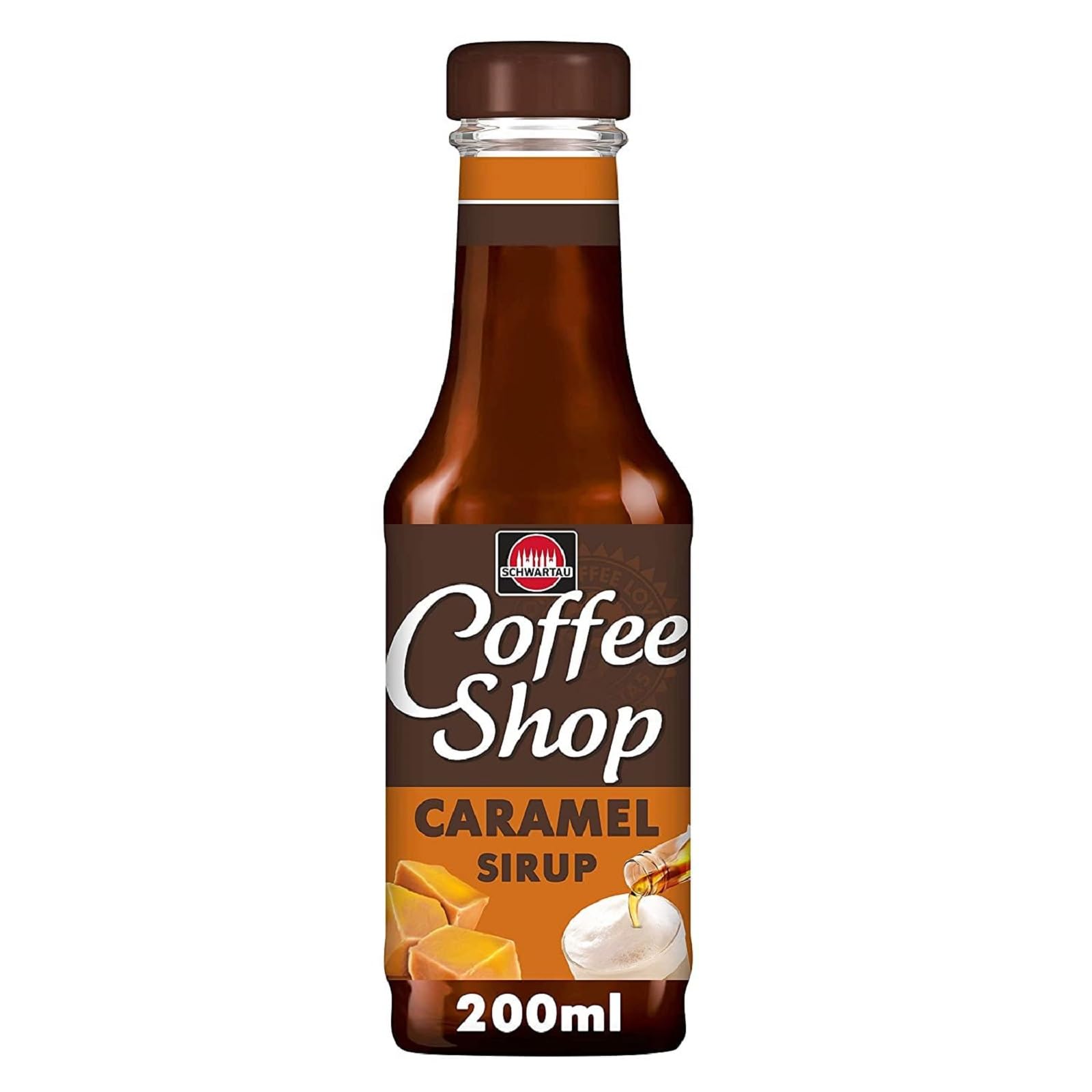 Schwartau Coffee Shop Caramel Syrup - Premium Coffee Flavor Enhancer, 200ml Bottle - Perfect for Lattes, Cappuccinos, and Desserts