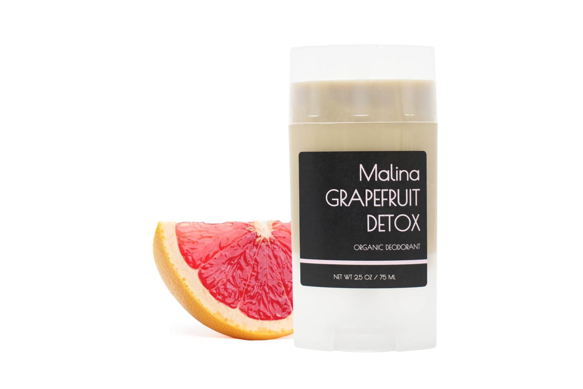 Organic Grapefruit Detoxifying Deodorant for Sensitive Skin - Aluminum-Free, Nontoxic, Baking Soda Free | Natural Essential Oil Formula | Fresh Scent for Daily Use | Perfect for Gym, Work & Outdoor Activities (2.5 Fl Oz)