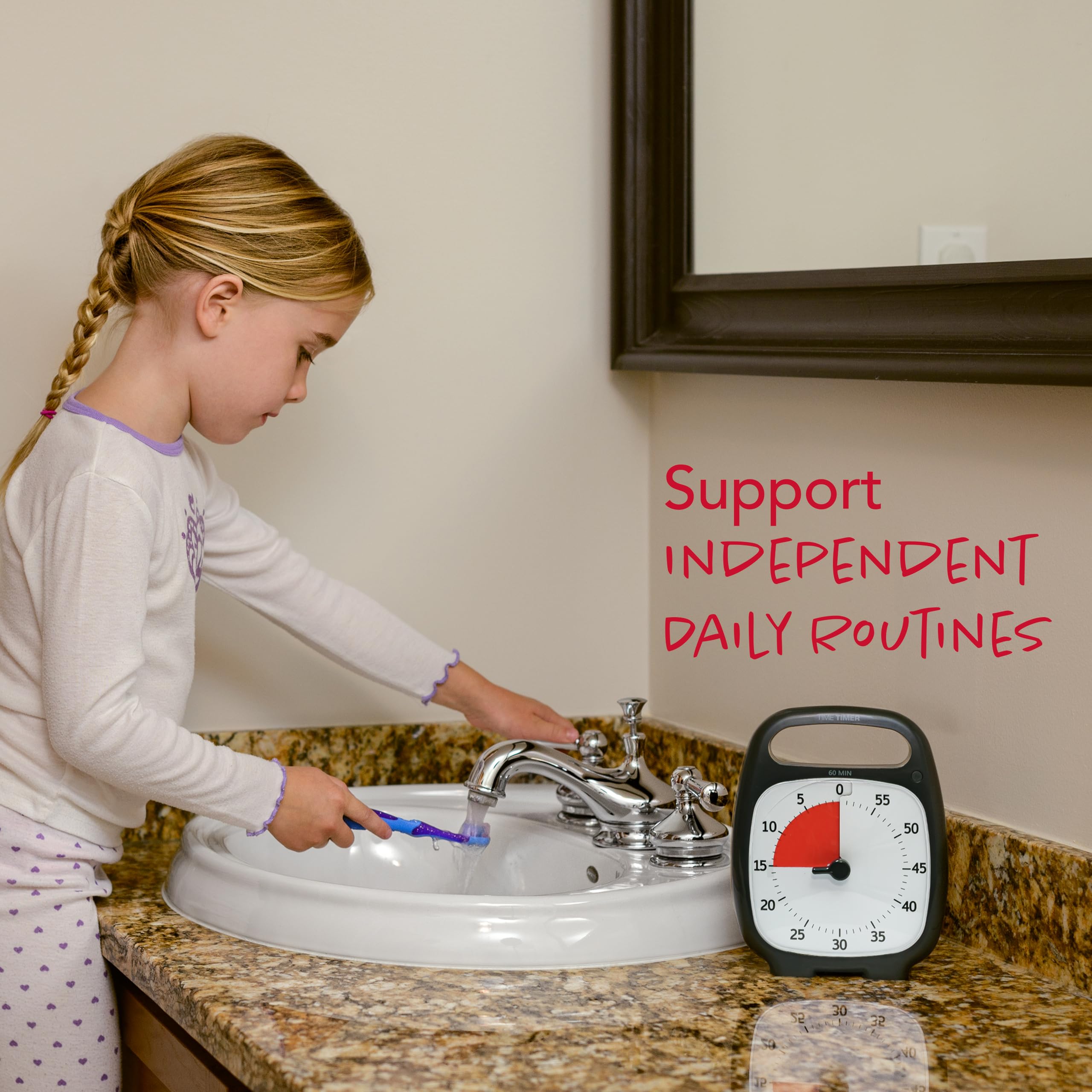TIME TIMER PLUS 60-Minute Visual Countdown Timer - Silent Operation Desk Clock with Portable Handle for Classroom, Office & Homeschooling - Study Tool & Productivity Aid (Charcoal) | Perfect for Time Management, Focus Sessions & Task Organization