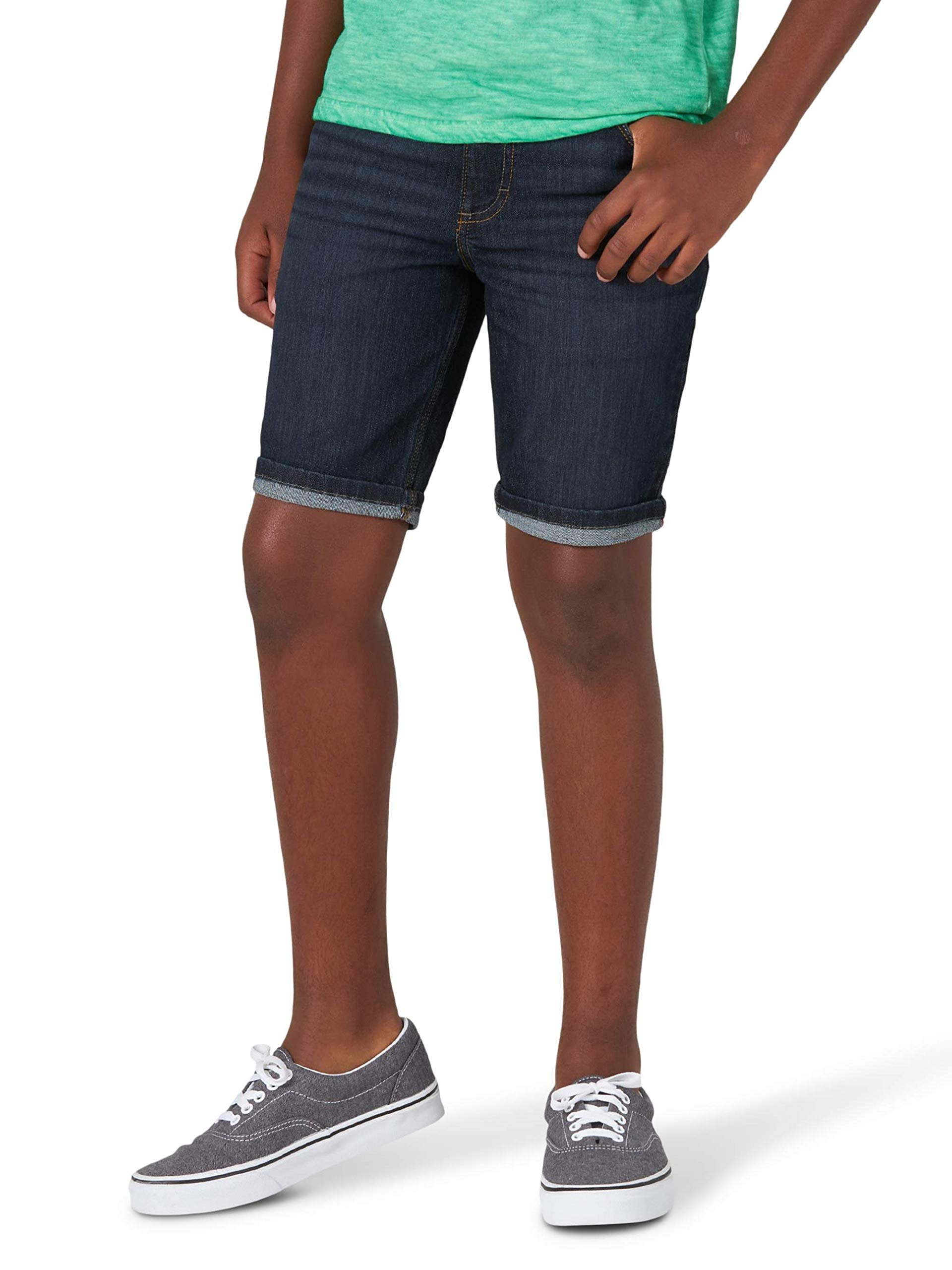 Wrangler Boys Five Pocket Premium Denim Jean Shorts - Space Blue Dark Wash | Durable & Comfortable for Outdoor Play, Summer Camp, and Casual Wear