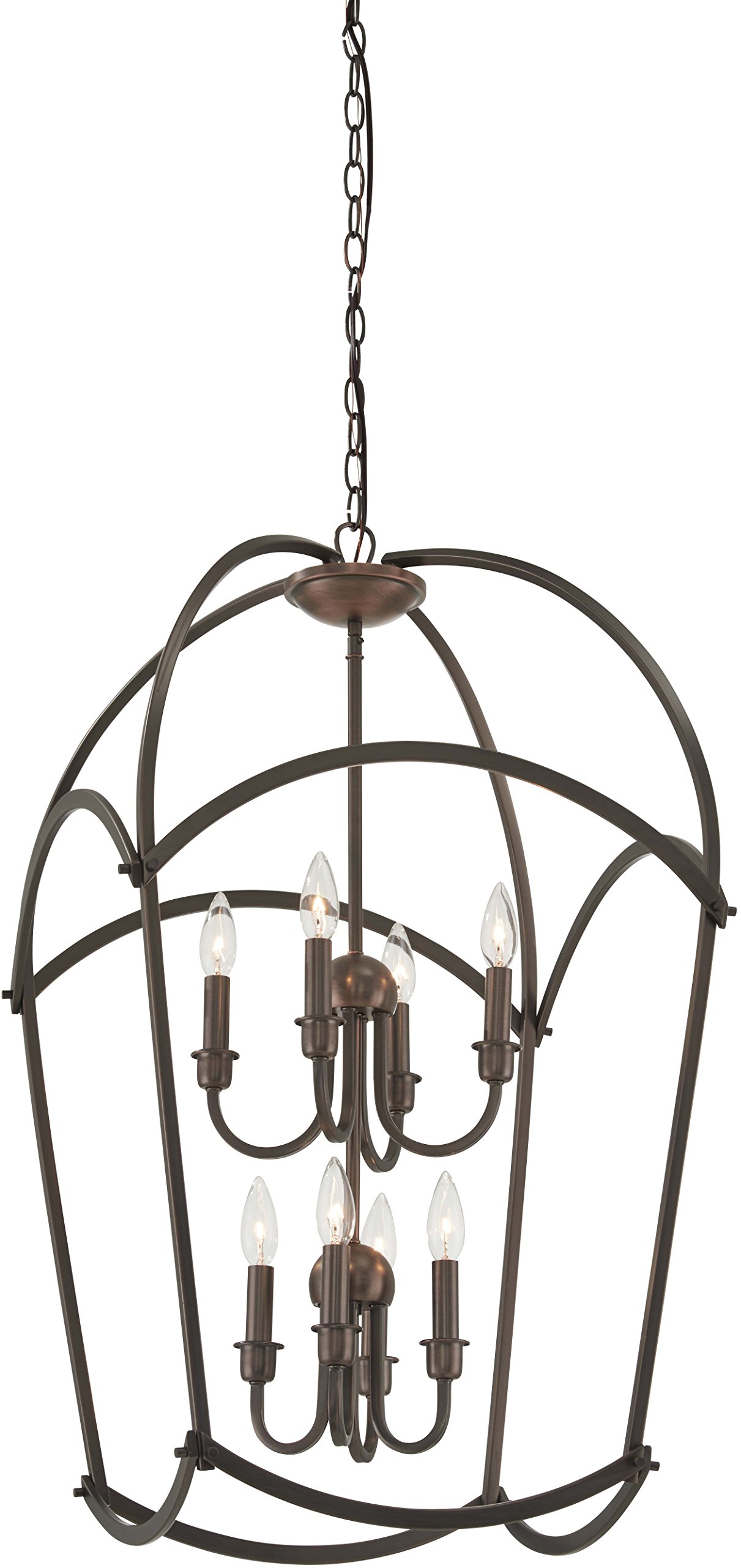 Minka Lavery 8-Light Pendant Lantern Ceiling Light Fixture - 480W Harvard Court Bronze Finish (Model 4778-281 Jupiter's Canopy) - Perfect for Dining Room, Foyer, or Kitchen Island Lighting