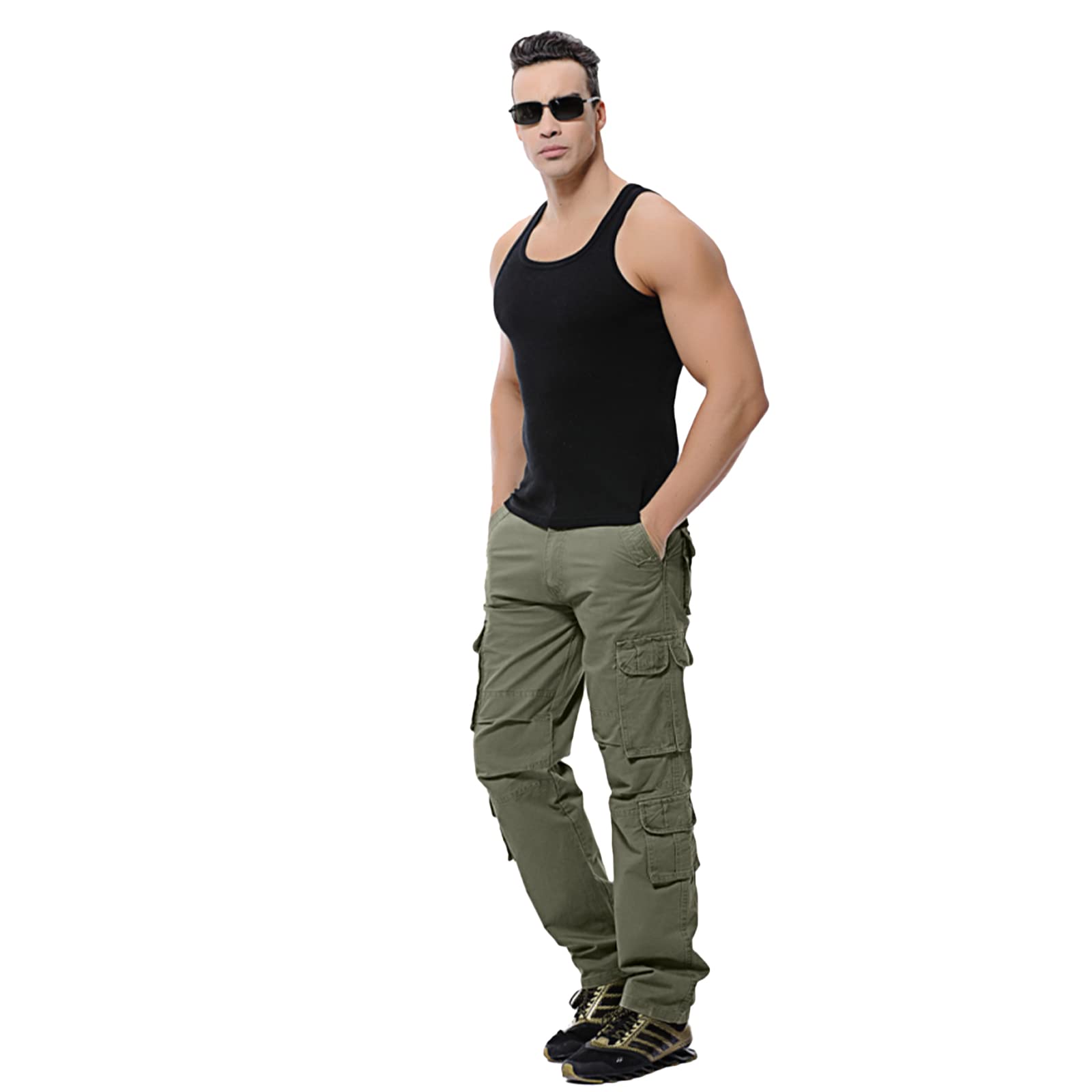 **Men's Tactical Cargo Pants - Outdoor Hiking, Fishing & Jogging Pants with Multiple Big Pockets - Durable & Comfortable Straight Fit for Casual & Active Wear**    *(Perfect for Hiking, Camping, Travel, Work & Everyday Use)*