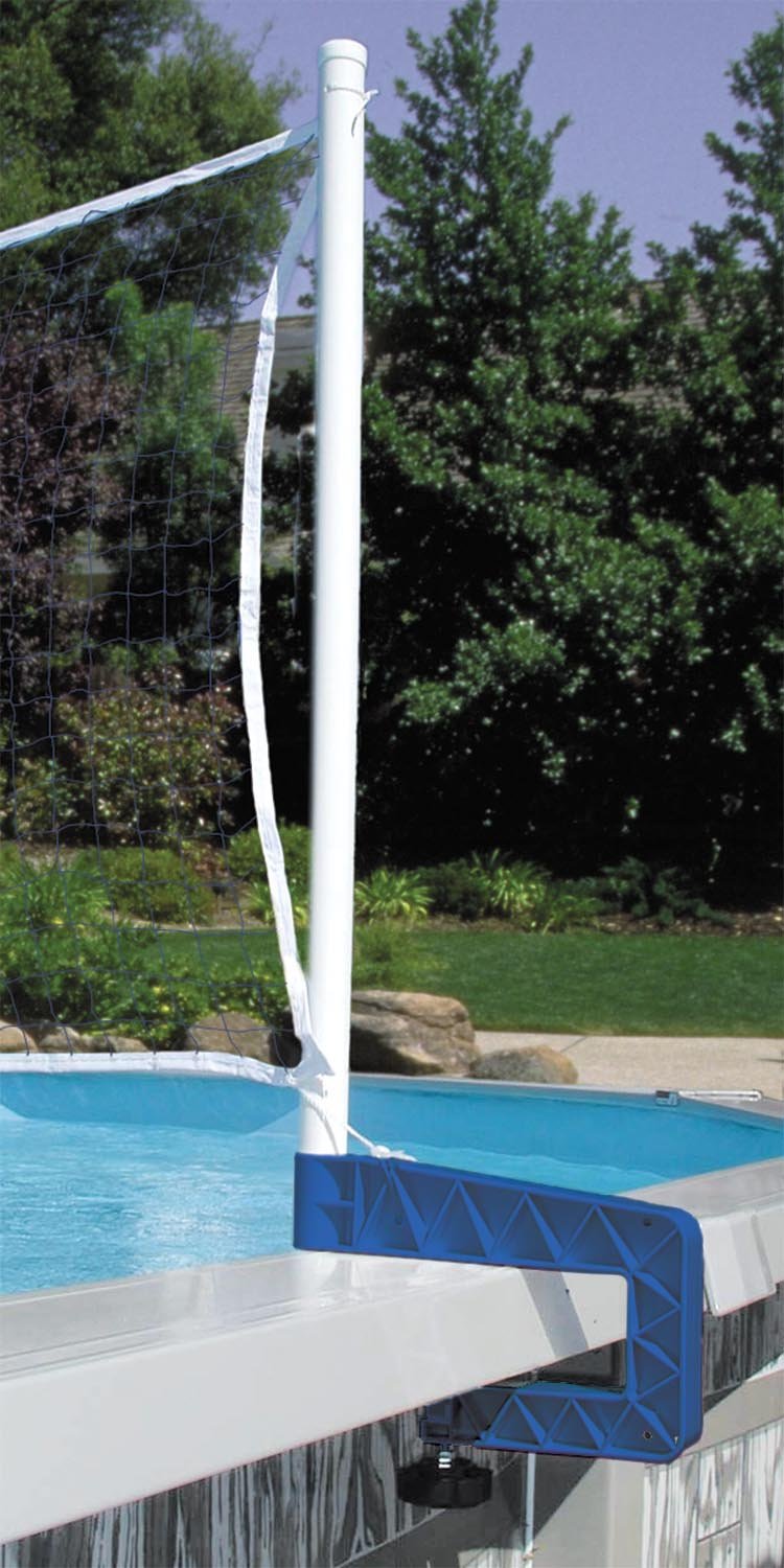 Poolmaster 72786 Above-Ground Pool Water Volleyball & Badminton Set with Bracket Mounts - 16-Ft White | Fun Outdoor Pool Games for Family & Friends | Summer Backyard Party & Poolside Entertainment