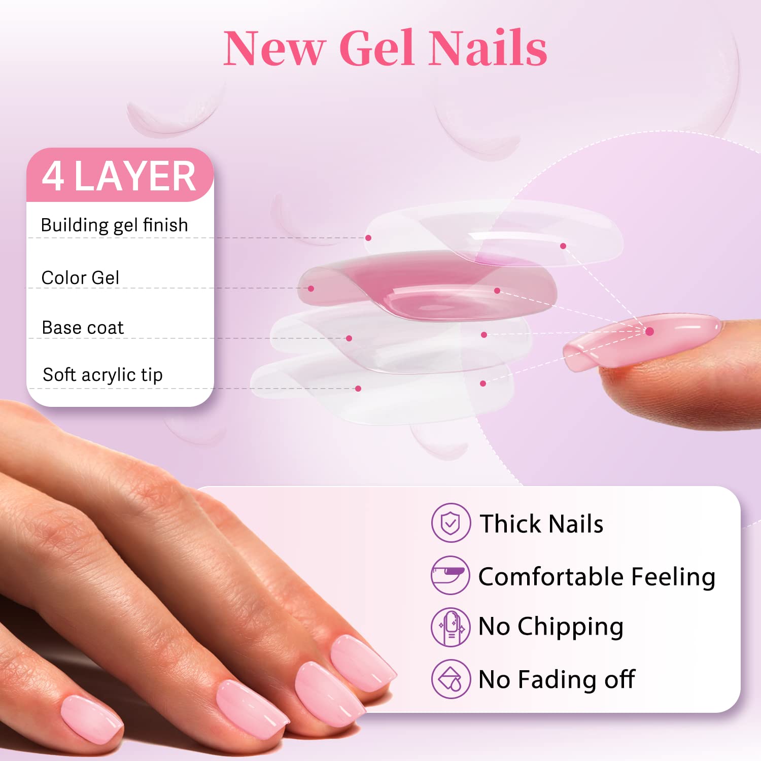 KXAMELIE Baby Blue Square Press on Nails with Colorful Swirls Design - 24PCS Glossy Gel Fake Nails Kit with Nail Glue, Full Cover Reusable Artificial Nails for Women & Girls - Perfect for Parties, Weddings, and Daily Wear