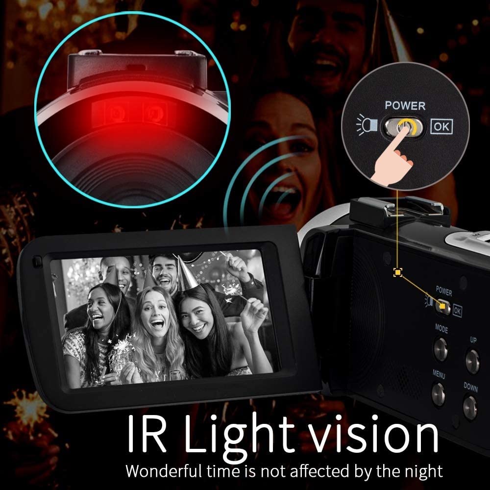 AUBEST 2.7K Digital Camcorder with 16X Zoom & Touch LCD - Perfect for Vlogging & Travel Videos