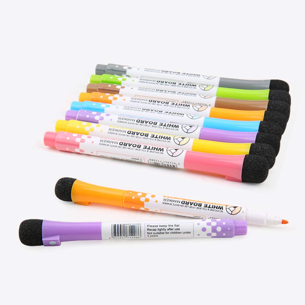 Magnetic Whiteboard Marker - Black Erasable Dry Erase Pen for Office, School & Home - Smooth Writing Whiteboard Marker for Presentations, Teaching & Creative Note Taking