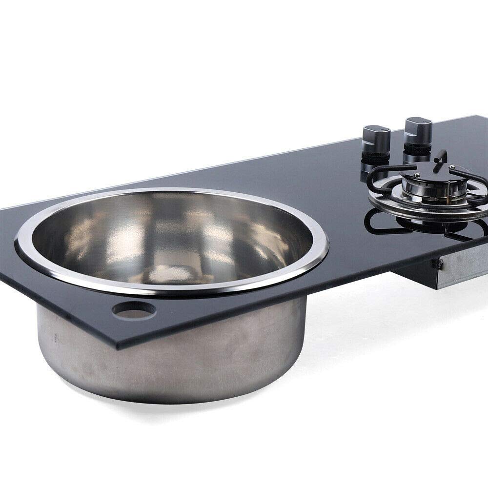 2 Burner Gas Cooktop with Sink - Tempered Glass LPG Stove for RV, Boat, Camper & Caravan | Easy Clean Design | Perfect for Outdoor Cooking, Small Apartments & Mobile Living