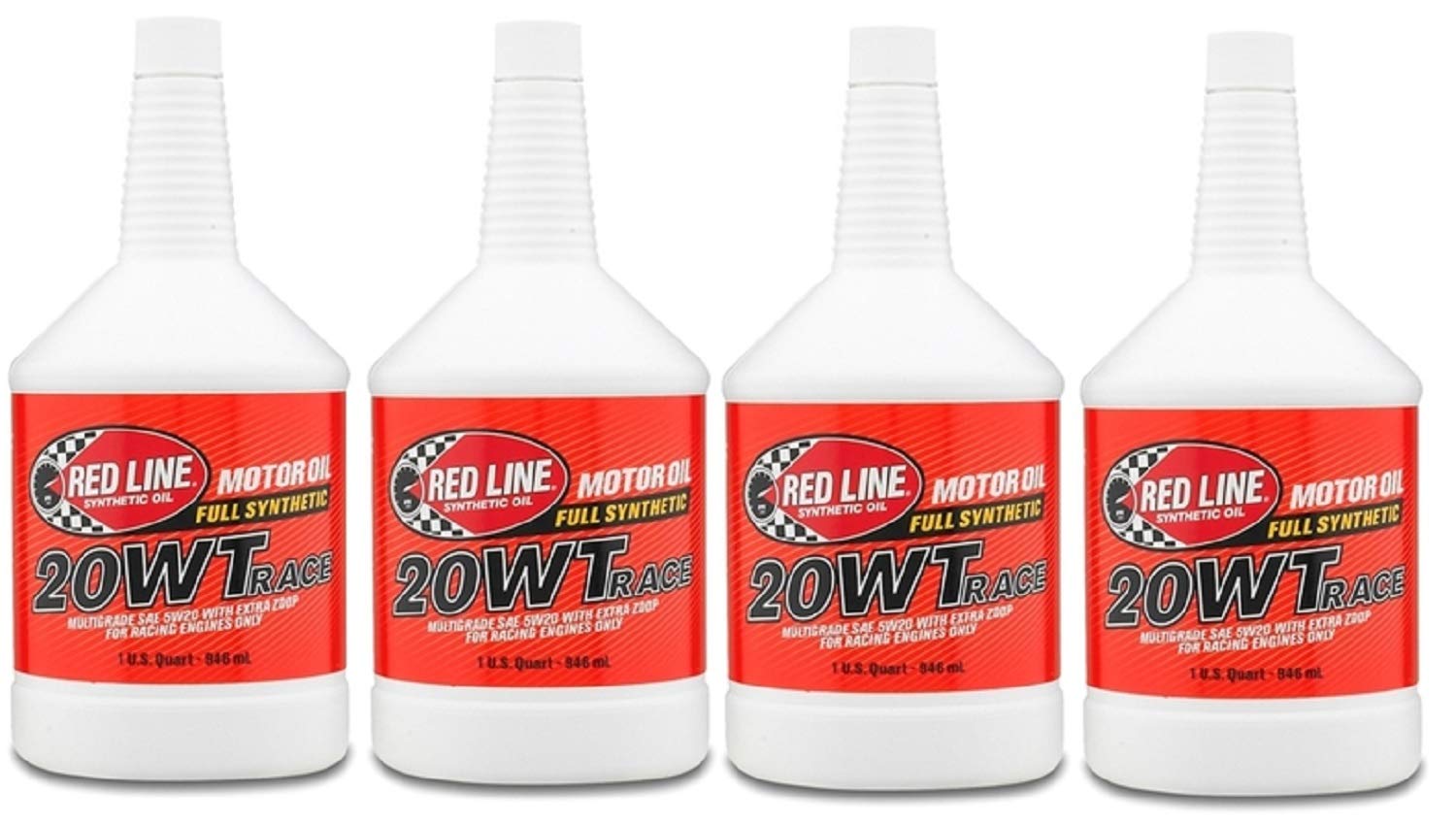 Red Line Oil 10204 Full Synthetic 20WT Race Oil - Set of 4 (1-Quart Bottles) for High-Performance Engines, Racing & Track Use