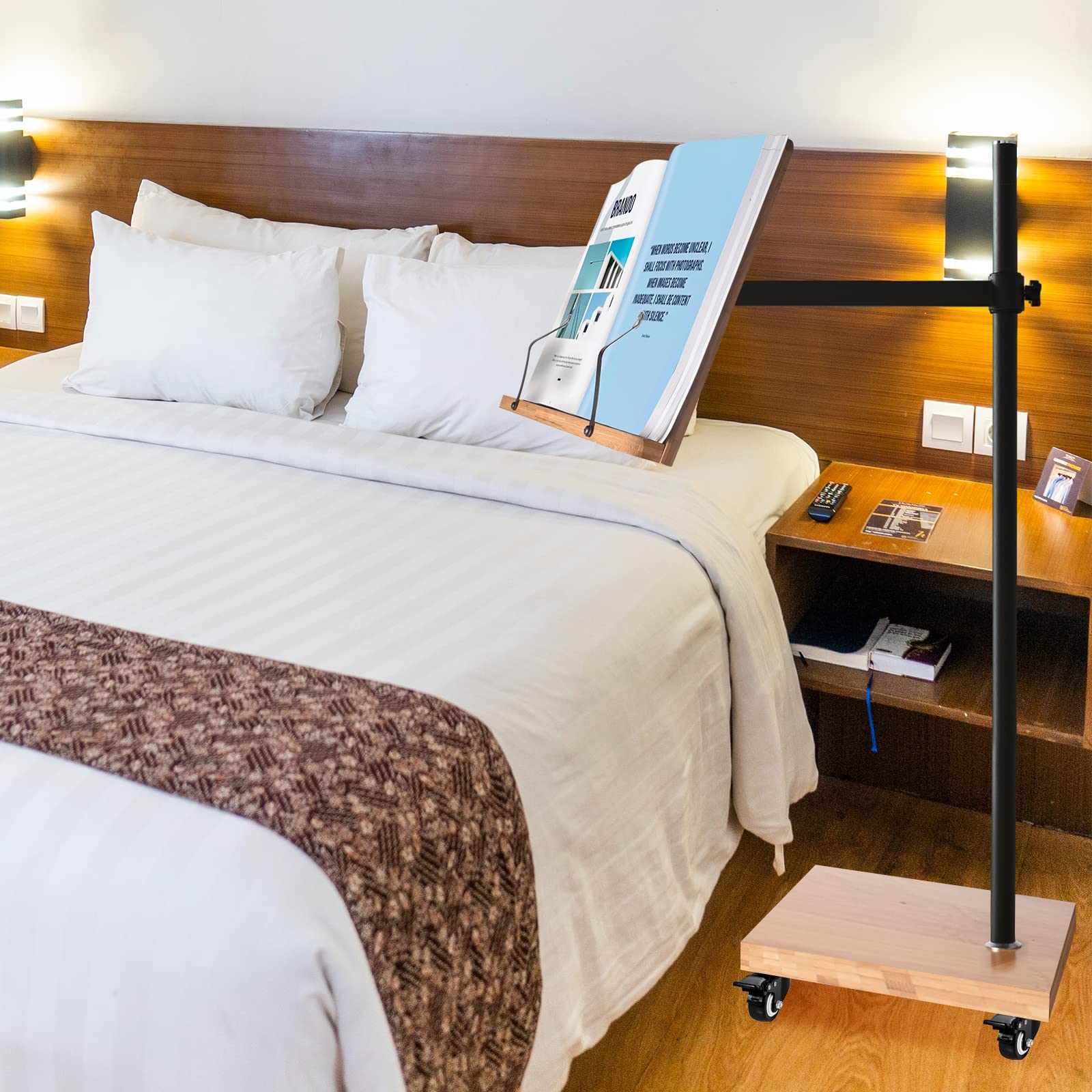 Adjustable Book Stand with Floor Stand - Hands-Free Reading Holder for Books, Tablets & Cookbooks - Perfect for Home, Office & Classroom Use
