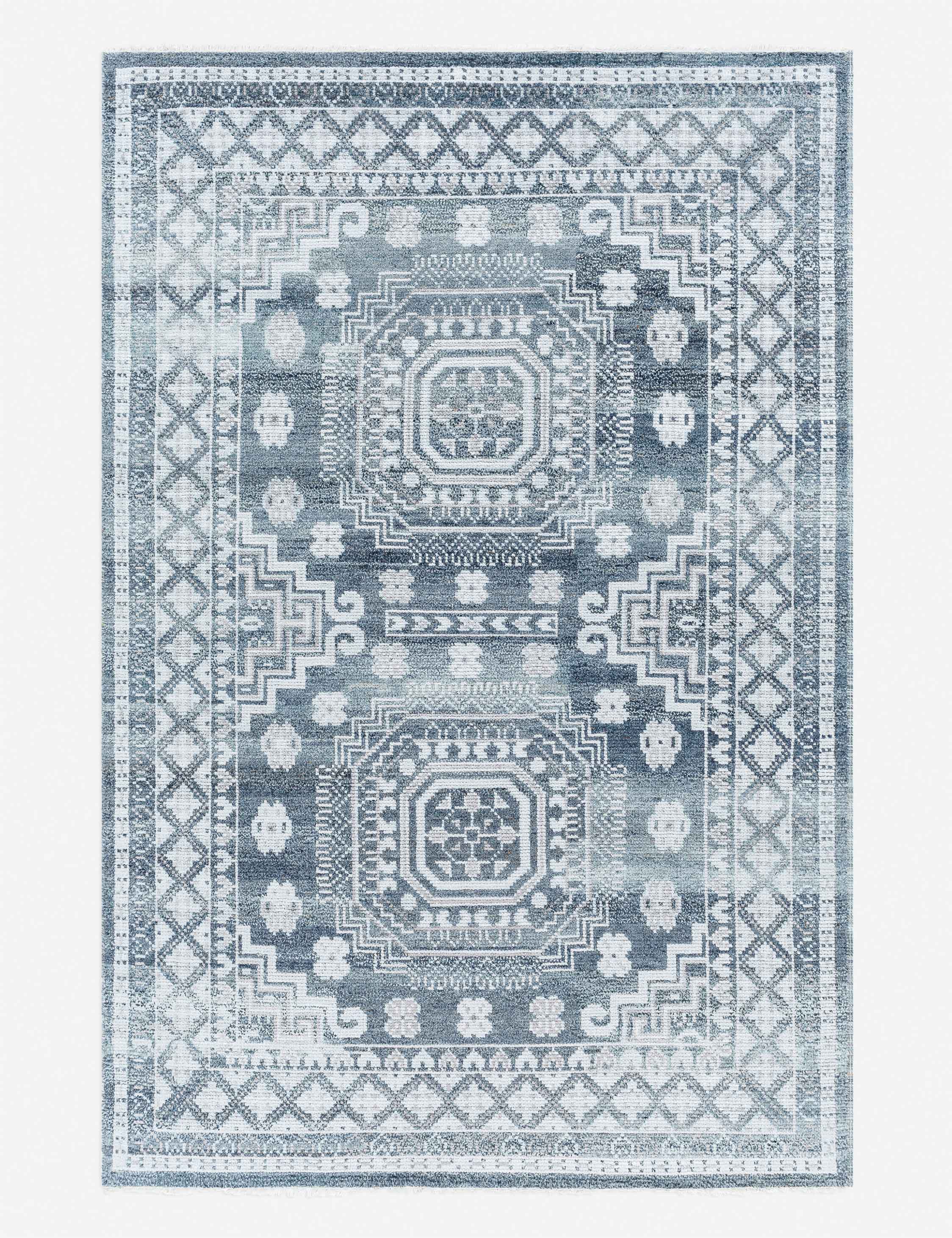 Hand Knotted Wool Blend Moroccan Style Area Rug - Boho Chic Home Decor for Living Room, Bedroom & Office