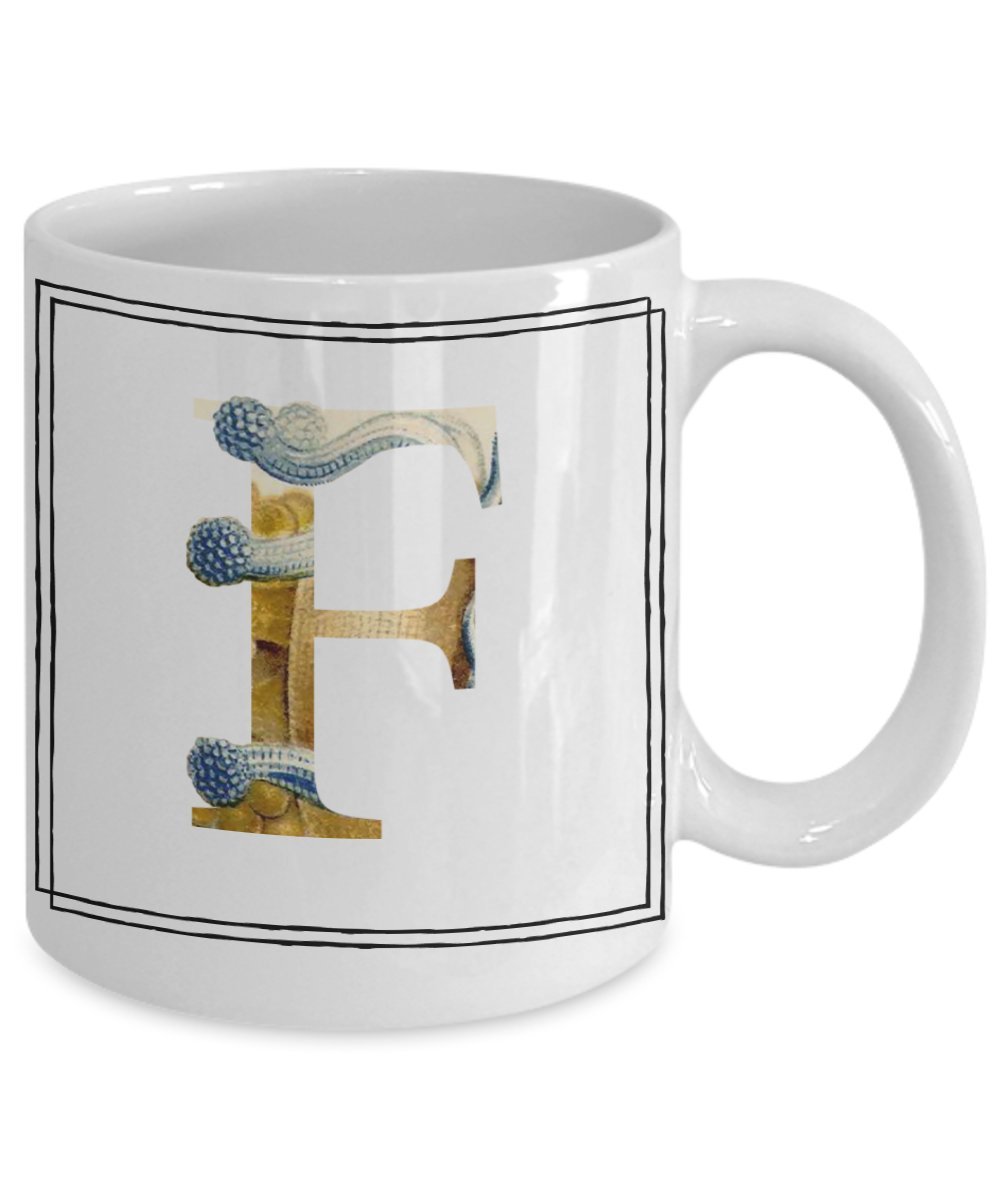 Monogram Floral Coffee Mug - Personalized Ceramic Cup for Women - Perfect Gift for Her - Home & Office Use
