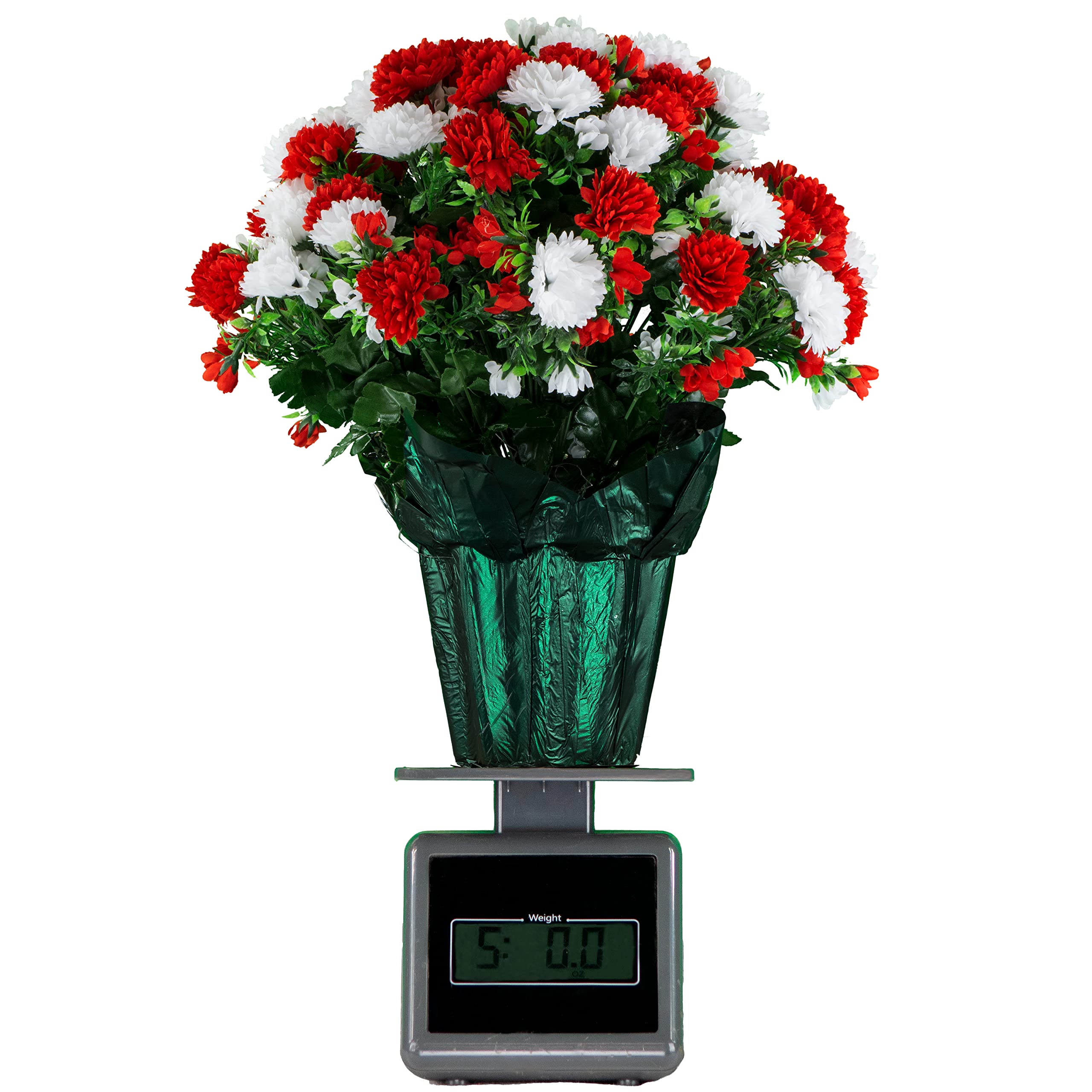 Sympathy Silks Artificial Flowers Weighted Pot Bouquet - 18