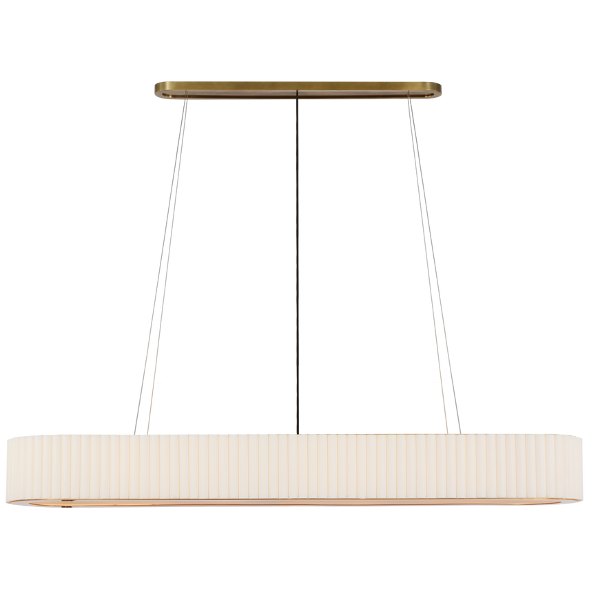 Amara Extra Large Linear Chandelier in Antique Brass - Modern Farmhouse Lighting Fixture for Dining Room, Kitchen Island & Entryway