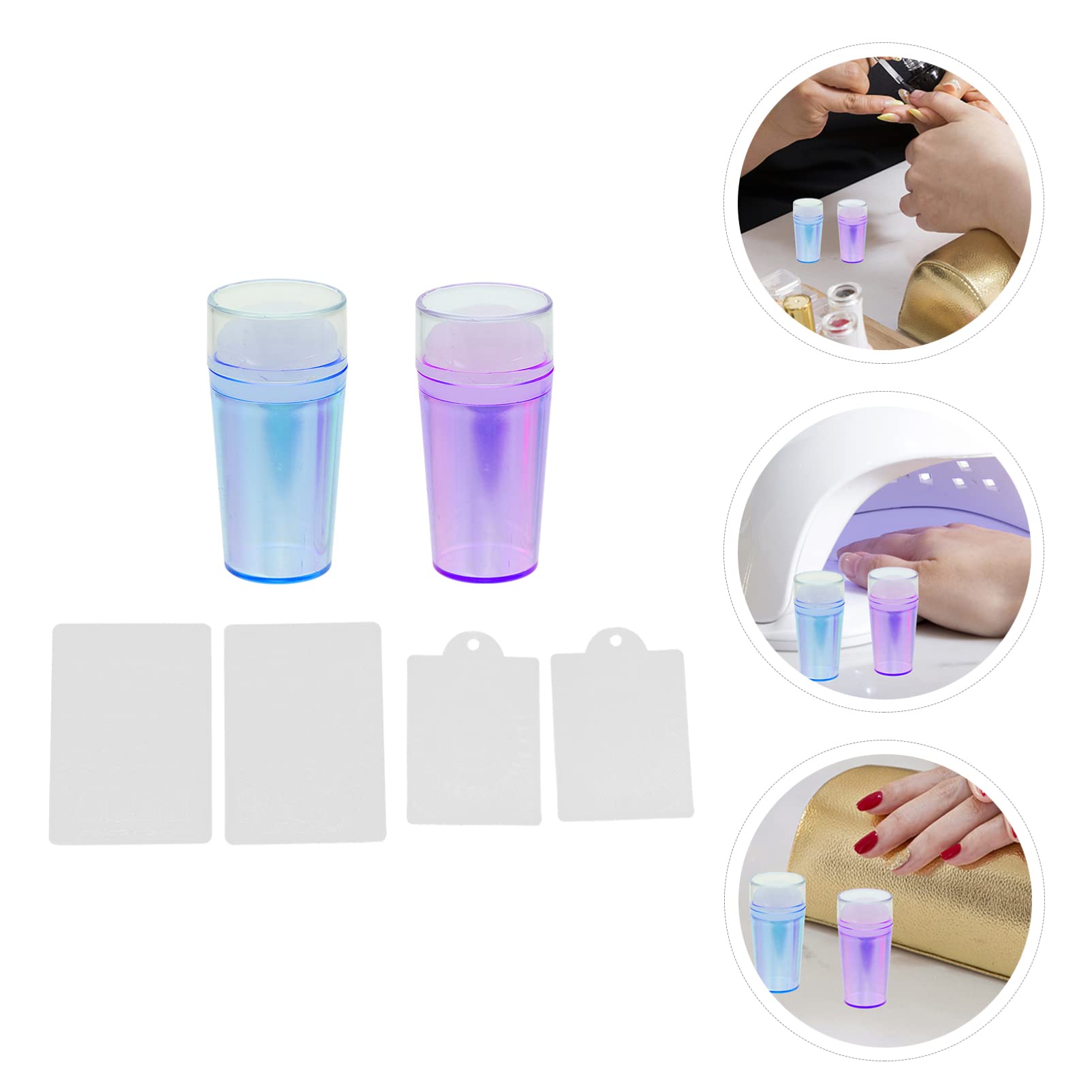 Beavorty 2 Sets Professional Nail Stamp Kit - Nail Art Stencils, Silicone Stamper & Printing Plates for Holiday Manicure Designs | DIY Nail Art at Home or Salon Use