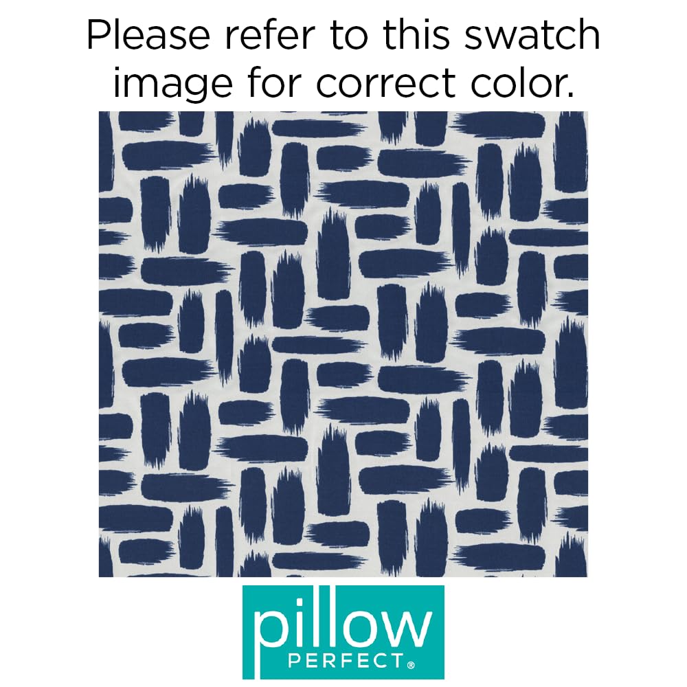 **Pillow Perfect Baja Nautical Navy Tufted Bench/Swing Cushion – 48