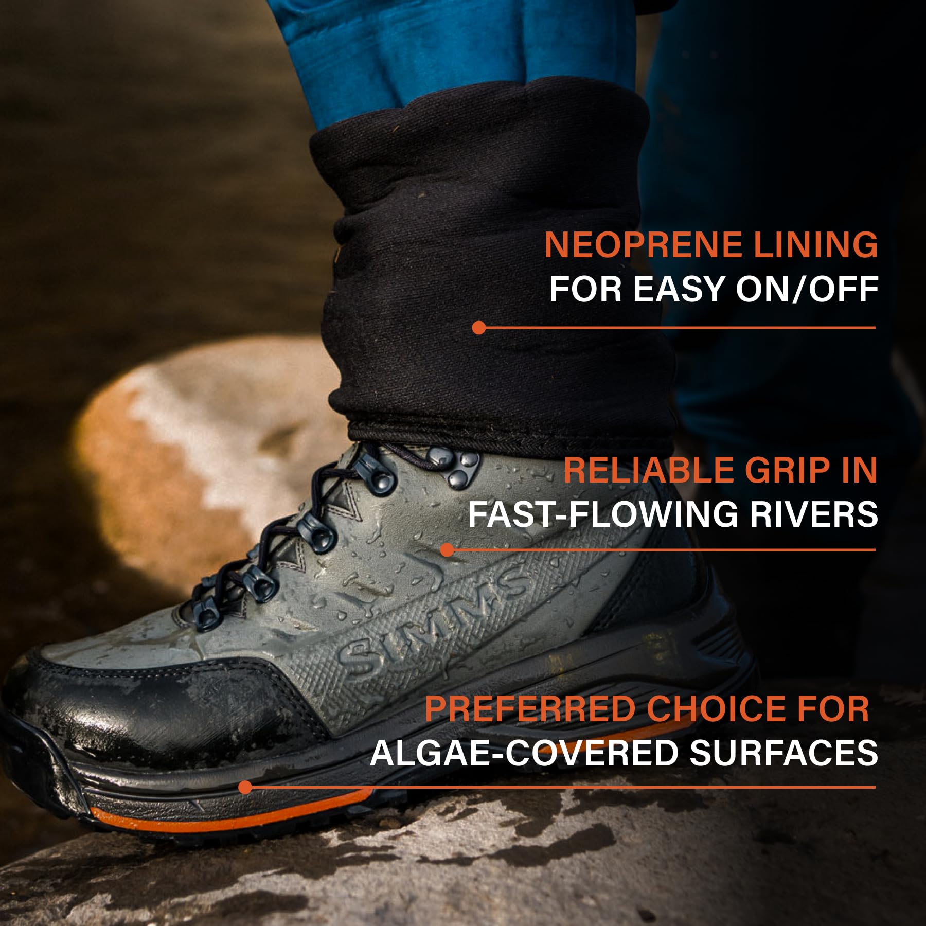 Simms Freestone Felt Sole Wading Boots for Fly Fishing - Waterproof Felt Bottom Fishing Boots for Men & Women - Ideal for Stream, River & Wetland Fishing Adventures