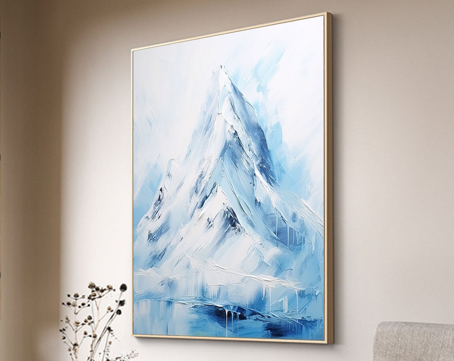 Blue & Green Abstract Wall Art Canvas Print #BG007 - Modern Home Decor for Living Room, Bedroom & Office