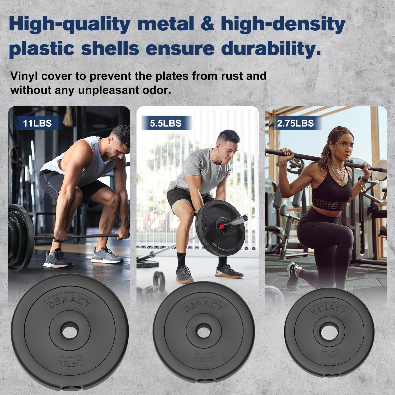 DERACY 43lbs Adjustable Olympic Barbell Weight Set with 6 Plates, 57.5 Inch Bar & Thick Foam Shoulder Pad - Home Gym Equipment for Strength Training, Muscle Building & Fitness Workouts - Perfect for CrossFit, Powerlifting & Home Exercise Routines