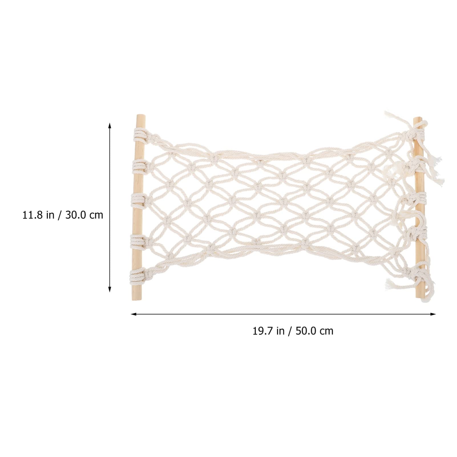 Macrame Fruit Hammock Holder - Handmade Rustic Decor for Kitchen, Dining Room & Outdoor Use | Wooden Vegetable & Food Basket in White | Perfect for Organizing Fruits, Vegetables & Household Items