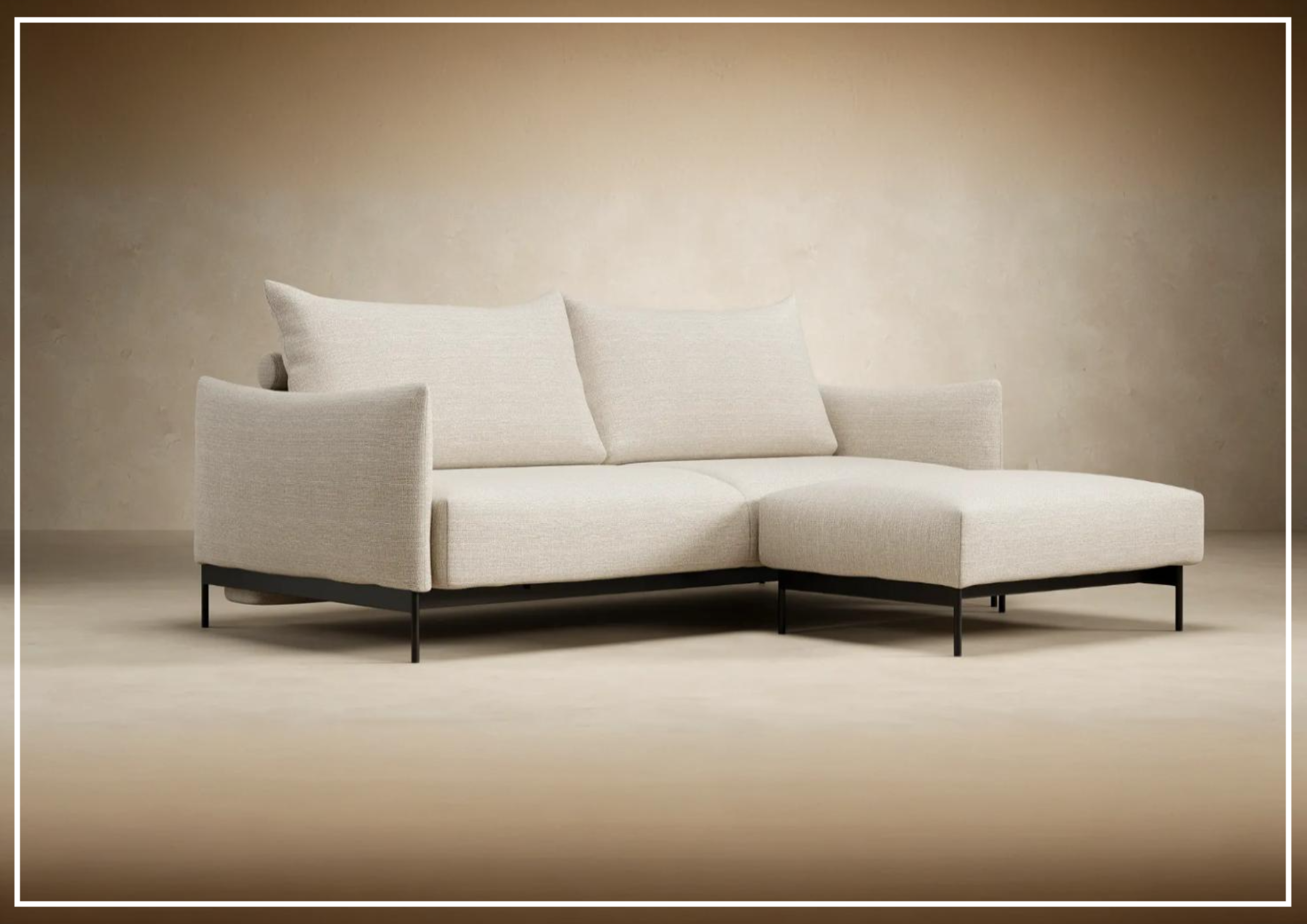 Innovation Living Malloy 2-Seater Fabric Convertible Sofa Bed with Ottoman - Space-Saving Sleeper Sofa for Small Apartments & Guest Rooms