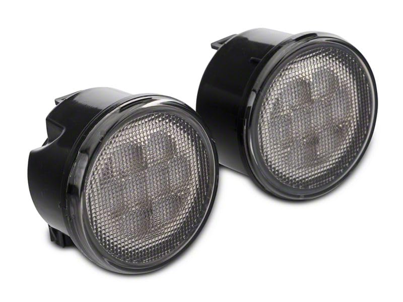 Amber LED Turn Signal Lights - Smoked Lens Compatible with 2007-2018 Jeep Wrangler JK - Upgrade for Off-Road & Night Driving Safety