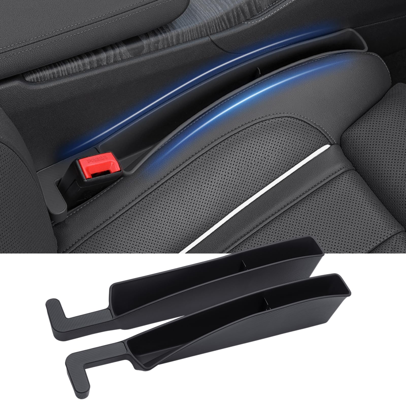 Premium Car Seat Gap Filler & Organizer with Phone Holder - Universal Fit for Cars, SUVs & Trucks (2-Pack, Black) - Prevent Lost Items & Keep Your Vehicle Neat