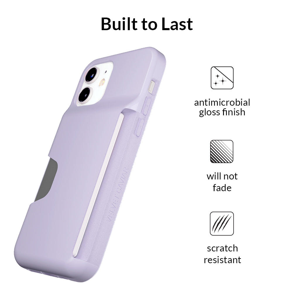 Light Purple iPhone Wallet Case - Slim Protective Phone Cover with Card Holder for iPhone 13/14/15 - Perfect for Everyday Use, Travel & Shopping