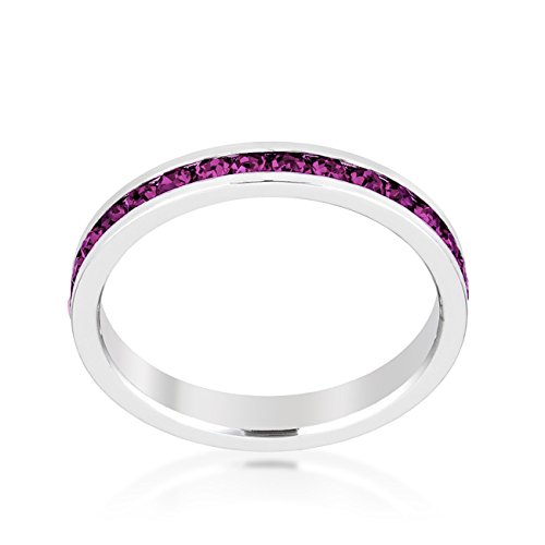 Elegant Swarovski Crystal Birthstone Stackable Eternity Rings for Women - Perfect for Anniversary Gifts, Bridal Jewelry & Everyday Wear