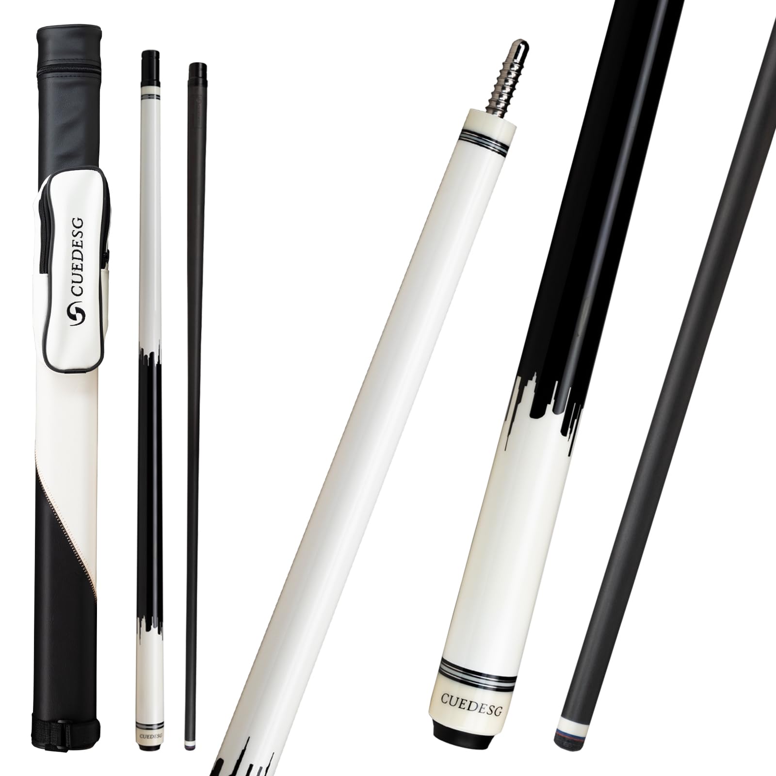 Premium Carbon Fiber Pool Cue Stick - 10.5mm/11.8mm/12.5mm Low Deflection Shaft - Professional Billiard Cue with Protective Case - Perfect for Tournament Play & Home Pool Tables