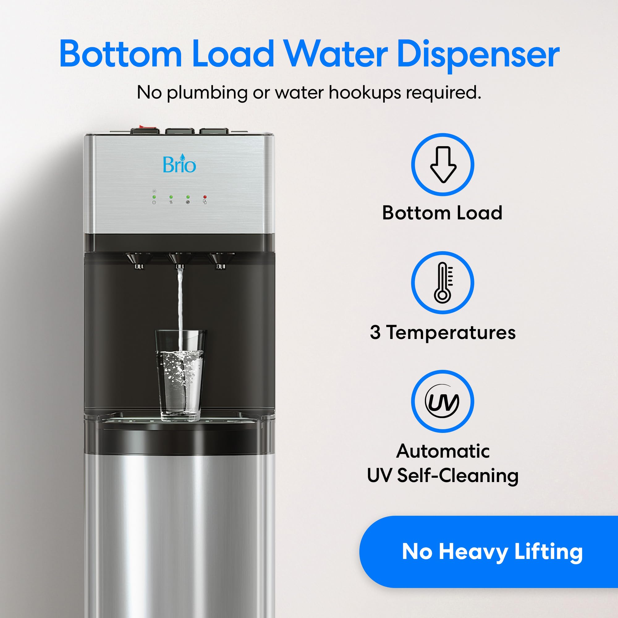Brio Self-Cleaning Bottom Loading Water Cooler Dispenser - Limited Edition with 3 Temperature Settings (Hot, Cold & Cool) - UL/Energy Star Certified - Perfect for Home, Office & Commercial Use