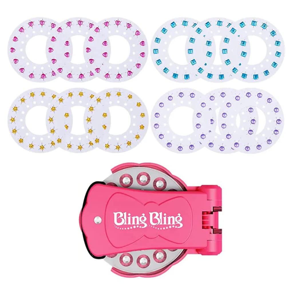 MAYCREATE® Hair Gem Stapler Kit with 180pcs Rhinestones - Quick & Safe Hair Gems Stamper for Women & Girls - Bling Hair Accessories for Parties, Birthdays, Prom & Special Occasions