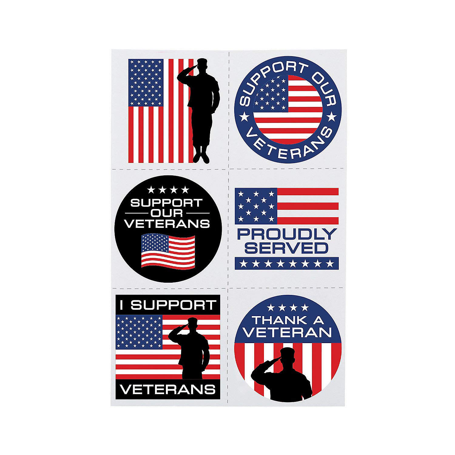 Support Our Veterans Tattoos - 72 Pieces Patriotic Temporary Tattoos for Men & Women - Perfect for Memorial Day, Veterans Day & Military Appreciation Events