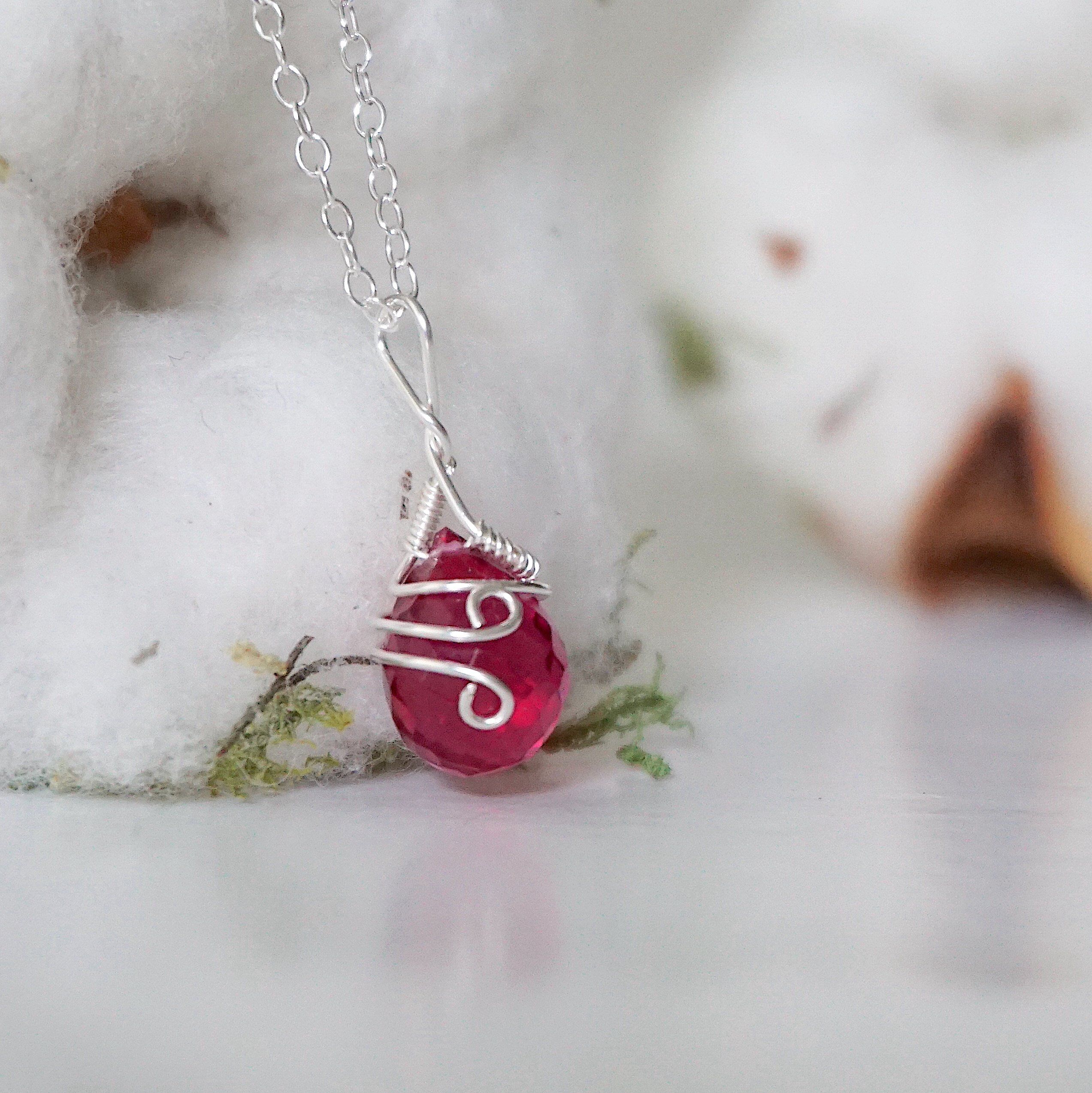 Pink Tourmaline Sterling Silver Charm Necklace - Elegant Jewelry for Women, Perfect for Gifts, Parties & Special Occasions