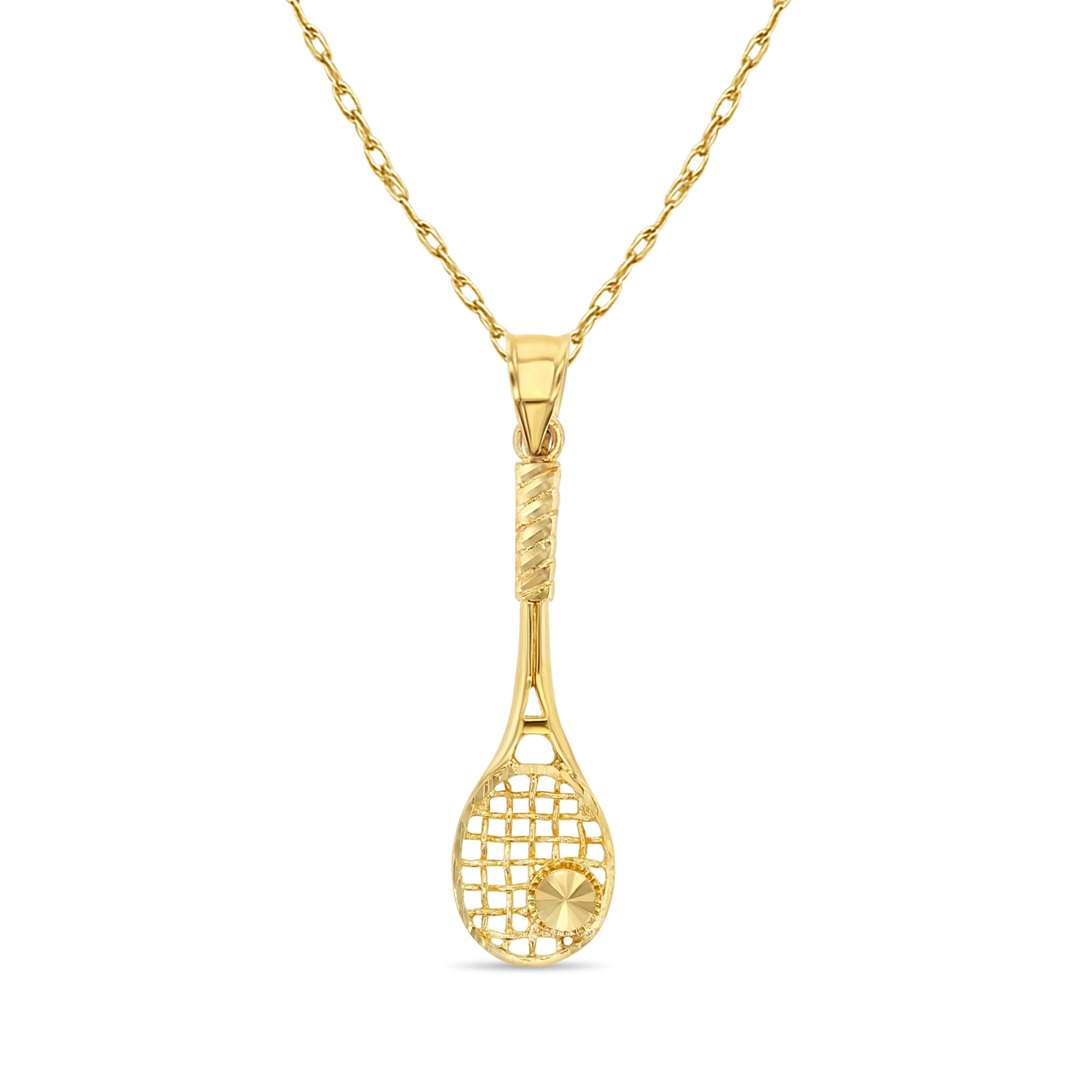 Diamond Cut Tennis Ball Necklace - Stylish Tennis Jewelry for Women & Girls | Perfect Gift for Tennis Lovers, Players & Fans