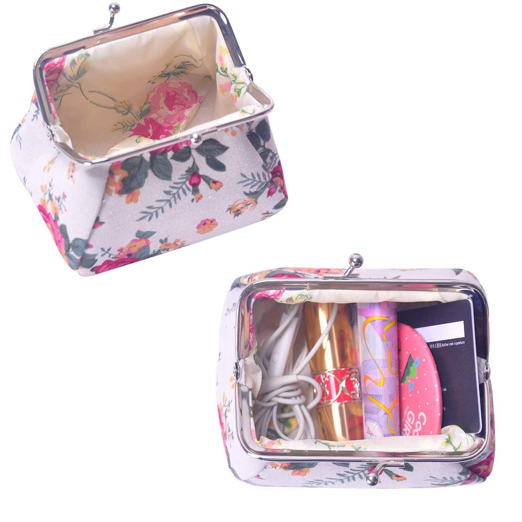 iSuperb Large Capacity Canvas Coin Purse Wallet with Clasp Closure - Credit Card Holder & Key Organizer for Women | Travel Essentials, Everyday Use, Gift Idea