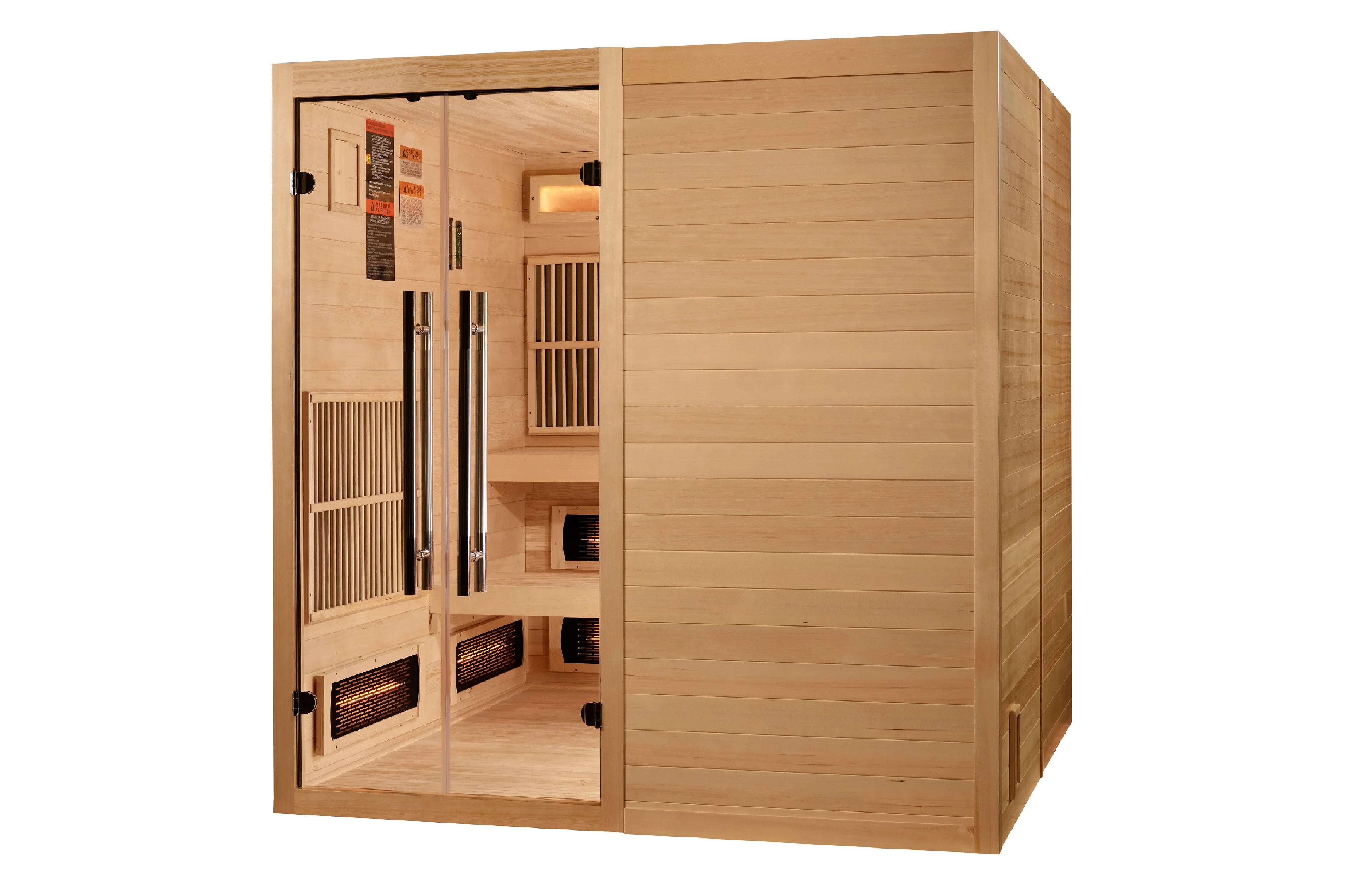 Golden Designs 2025 Toledo 6-Person Indoor Hybrid Sauna with Carbon Heaters - Home Spa Relaxation & Detox for Family Wellness