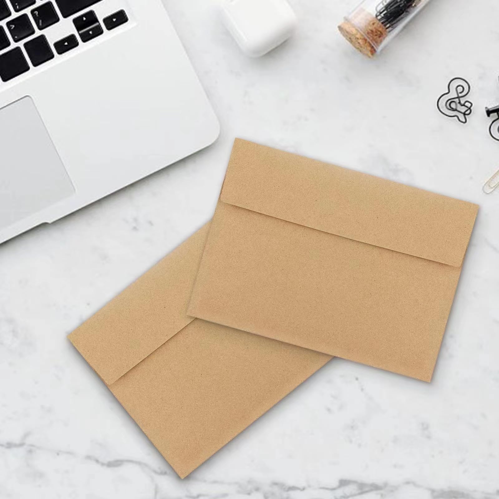 50-Pack Kraft Paper A4 Envelopes 4x6 - Printable Invitation Envelopes for Photos, Greeting Cards, Mail, Postcards & Wedding Self-Sealing - Eco-Friendly Mailing Solution for Home, Office & Events