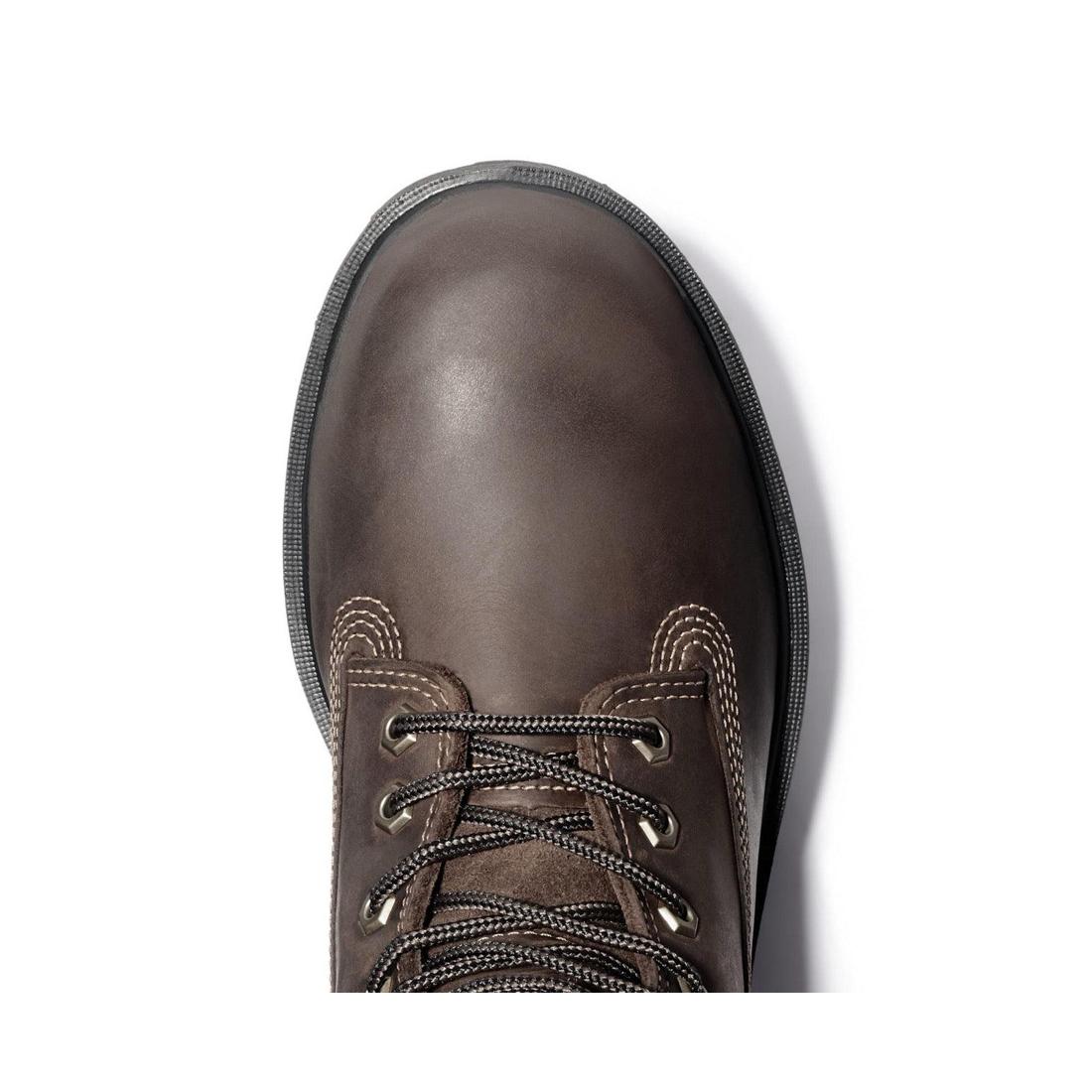 6 Inch Steel Toe Waterproof Insulated 200G Work Boots for Men - Dark Brown Safety Shoes for Construction, Warehouse & Outdoor Work