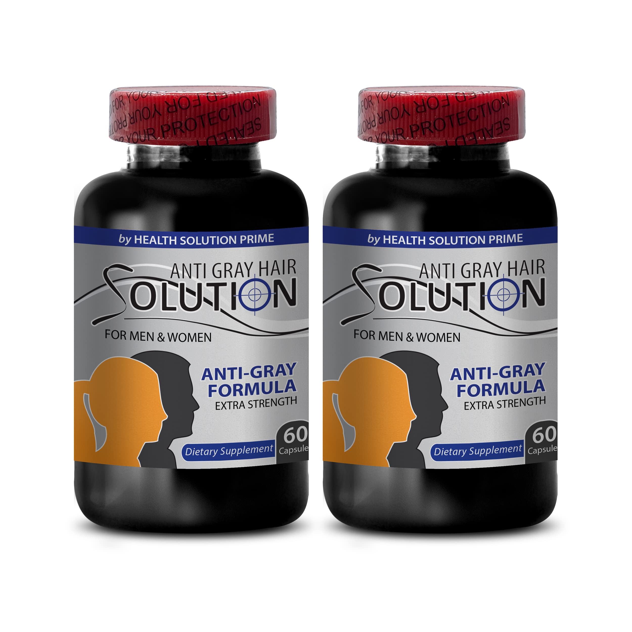 Catalase 5000 Supplement - Natural Gray Hair Solution for Men & Women - Anti-Gray Hair Formula with Antioxidants (2 Bottles, 120 Capsules) - Reverse Gray Hair & Promote Youthful Appearance for Daily Hair Care Routine