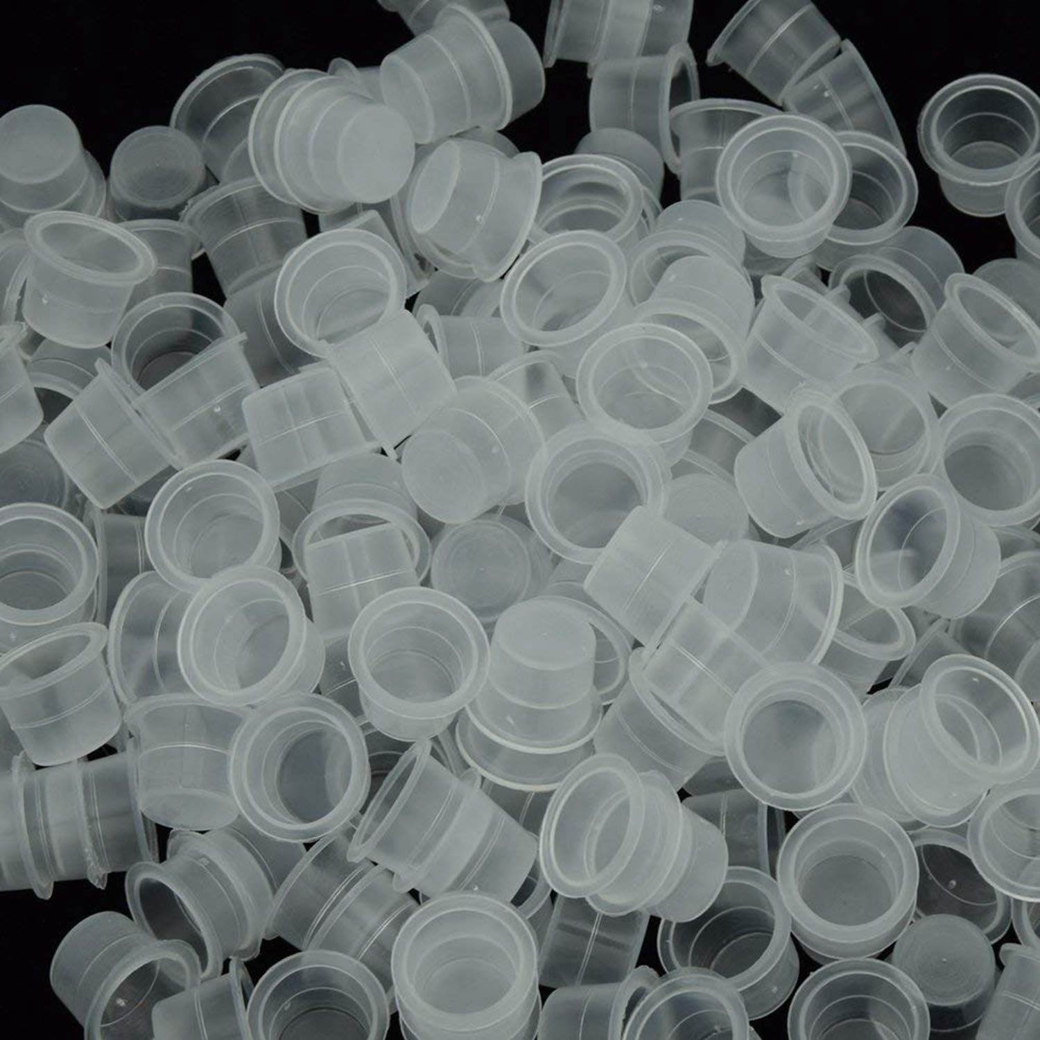 DOWEI 500pcs Disposable Plastic Ink Cups - Large #15 Ink Pigment Caps for Tattoo Supplies (500L) | Perfect for Tattoo Artists, Body Art Studios & Professional Ink Work